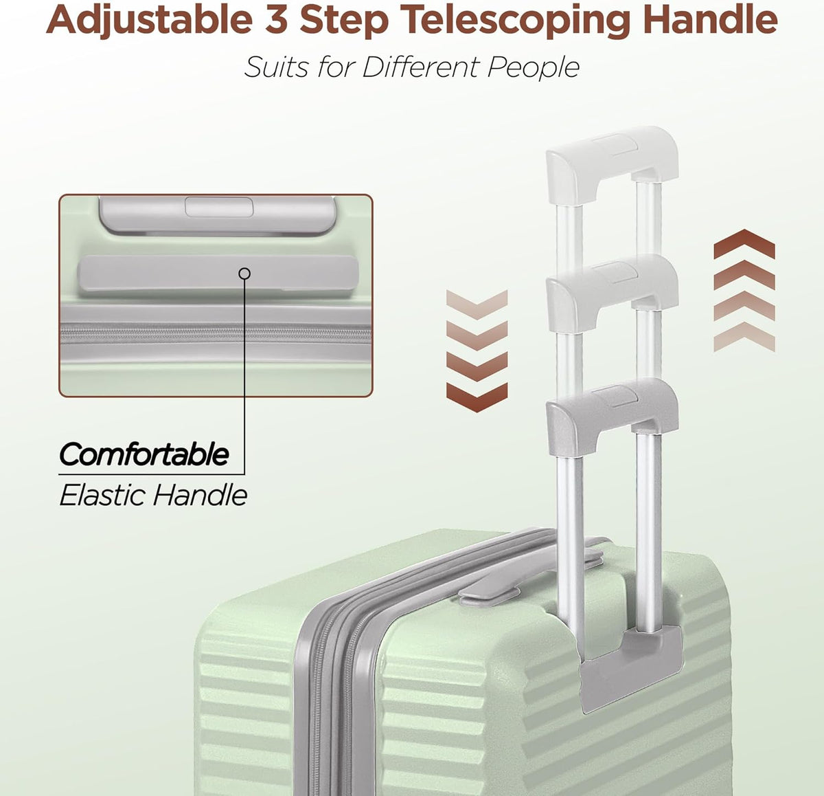 SHOWKOO Luggage Sets 3 Piece Hardside Expandable Suitcase with Double Spinner Wheels Tsa Lock Cyan (20in/24in/28in)