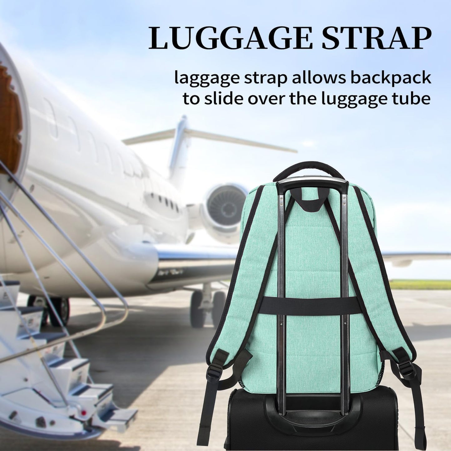 Travel Laptop Backpack, Anti Theft Backpack for Men and Women with USB Charging Port Business Computer Backpack Bag (Green, 15.6 Inch)
