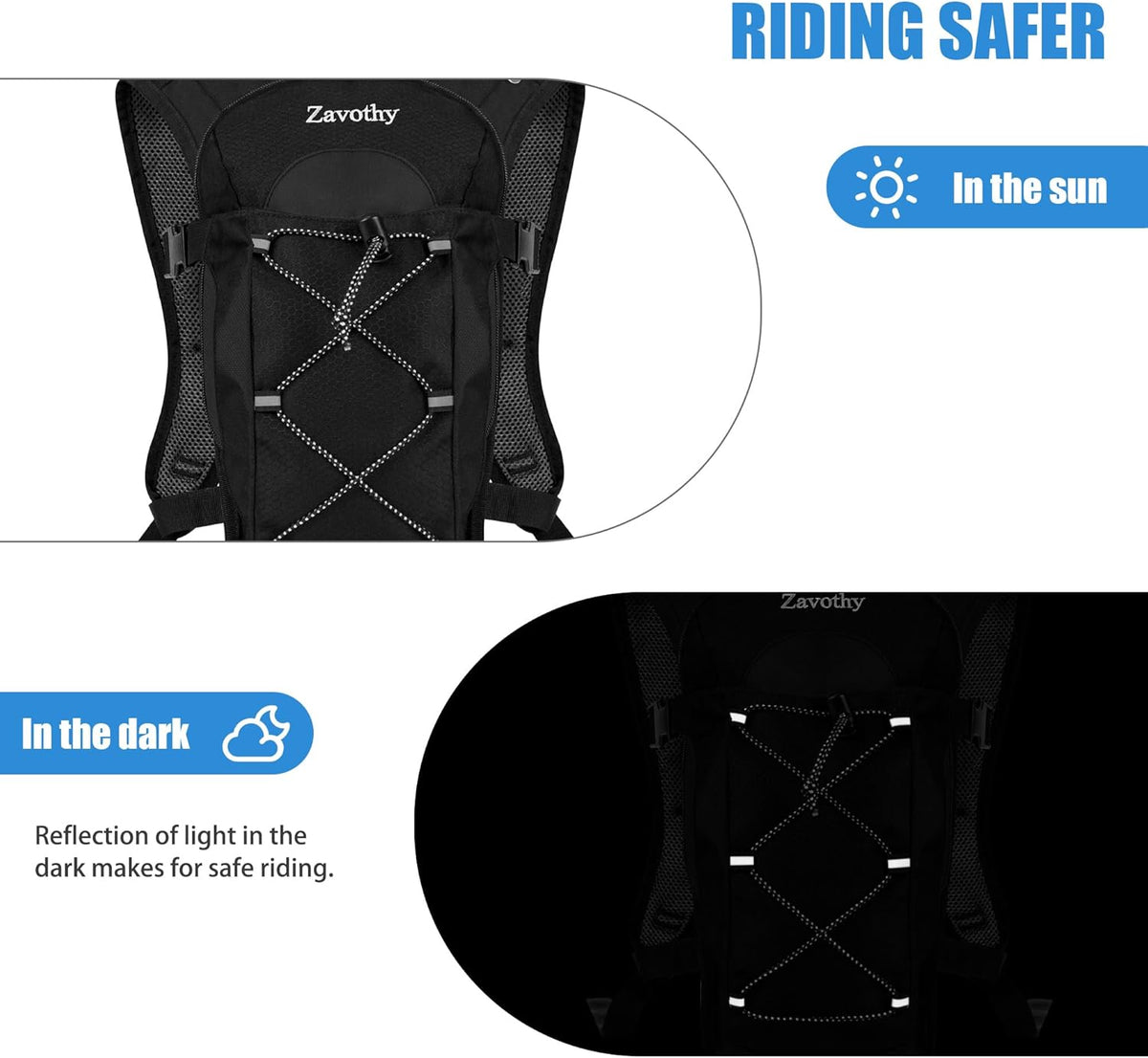 Zavothy Hydration Backpack with 2L Hydration Bladder Water Backpack for Hiking Hydration Pack for Running Cycling Hiking