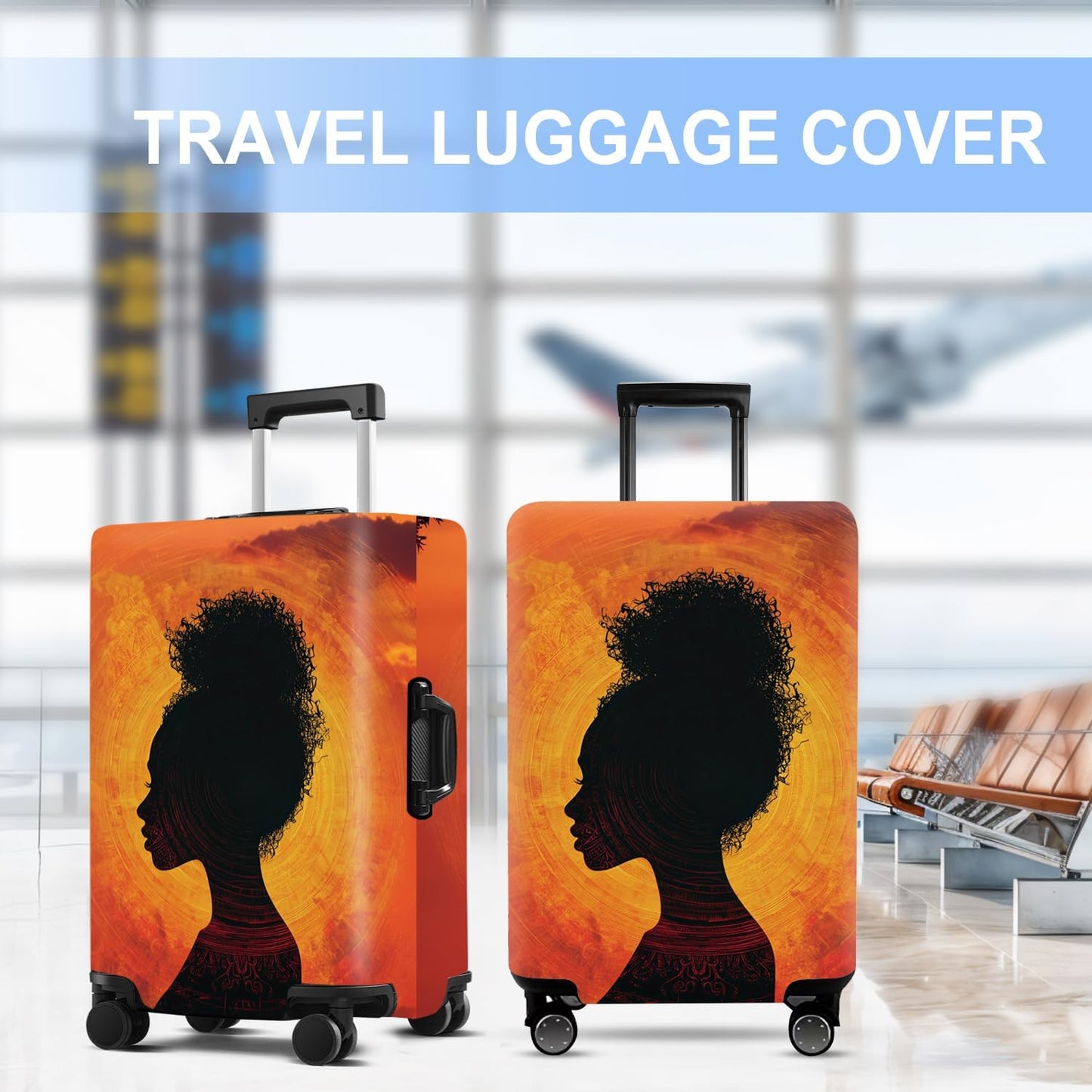 Luggage Cover Washable Suitcase Protector Anti-scratch Suitcase cover Fits 20-34 Inch Luggage (Girl-3, M(24-26inch suitcase))