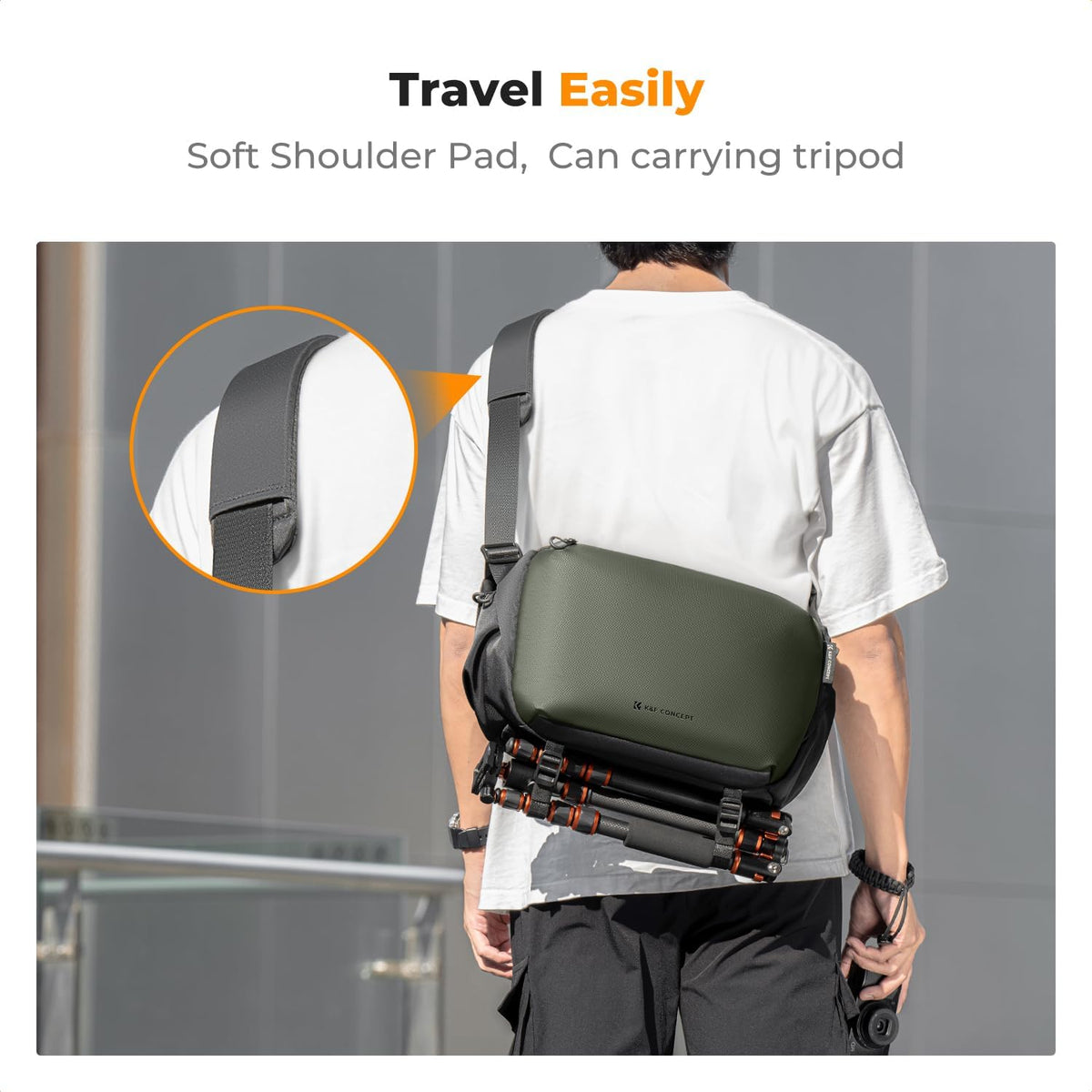 K&F Concept 2 in 1 Sling Bag Everyday Shoulder Bag & Multifunction Photography Crossbody Camera DSLR Backpack Portable Bag