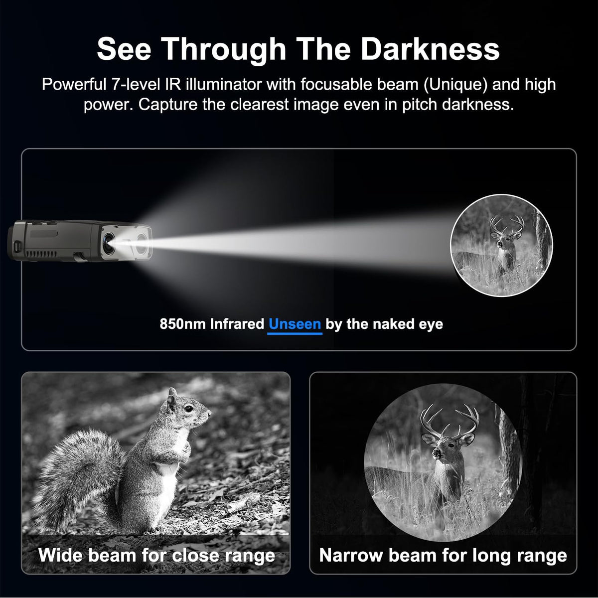Night Vision Goggles, True 4K Full-Color Night Vision Binoculars, Built-in Powerful Focusable IR, 6000mAh Rechargeable Battery, Super Large Display, Long Viewing Range, Free 64GB Card (Silver)