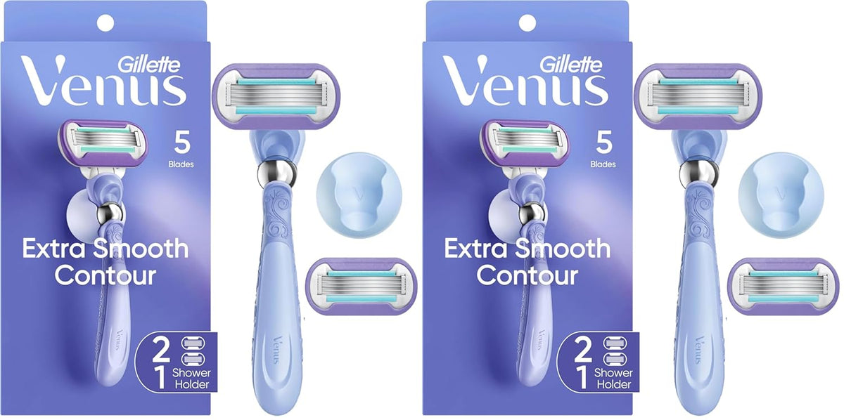 Gillette Venus Deluxe Smooth Swirl Women's Razor Handle + 2 Blade Refills (Pack of 2)