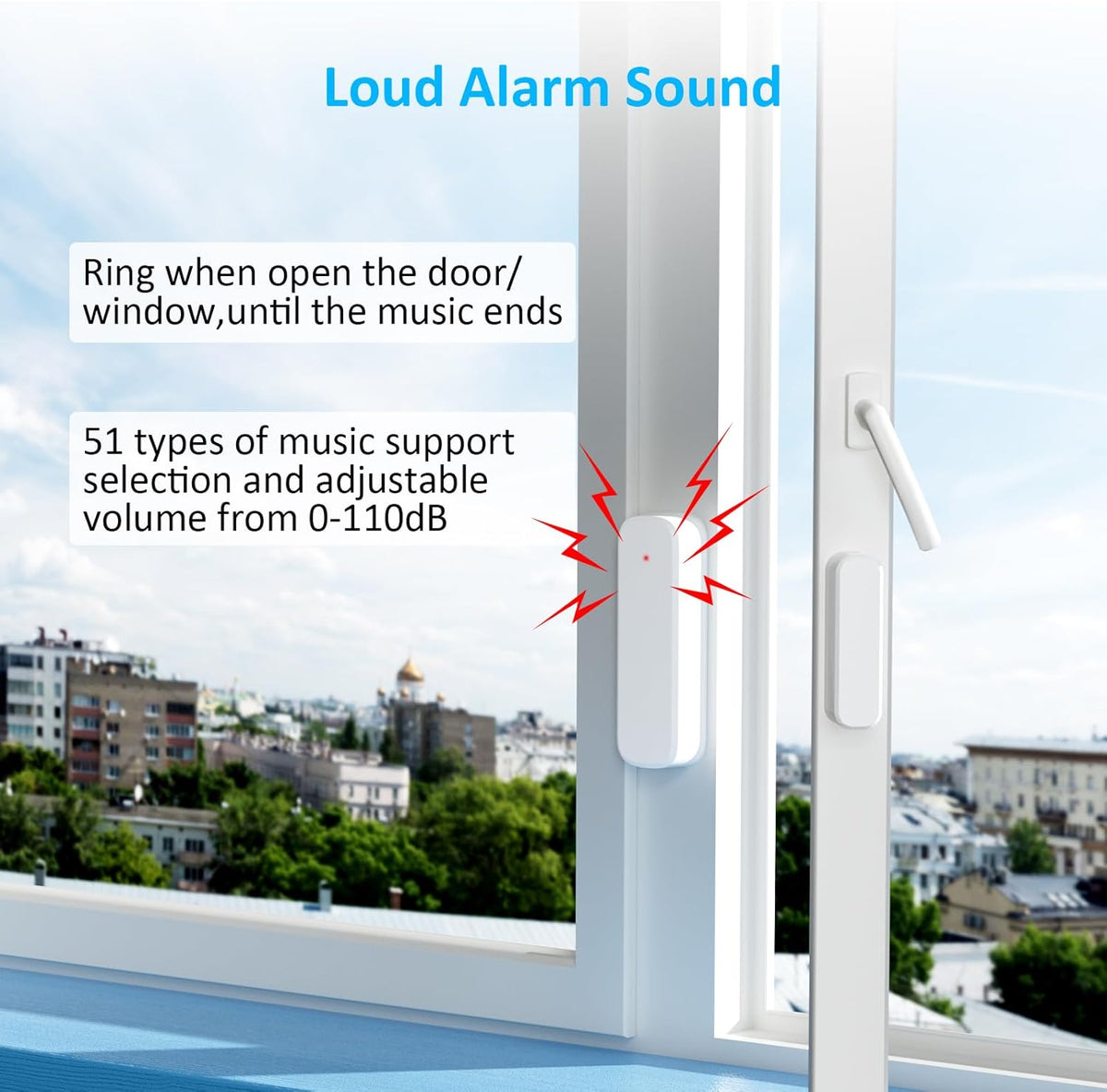 Wireless Door Chime for Business Entering, Door Open Alarm for Kid/Toddler Home Safety (500ft Range 51 Ringer) Door Dinger Buzzer Alert, 1 Receiver +2 Sensor