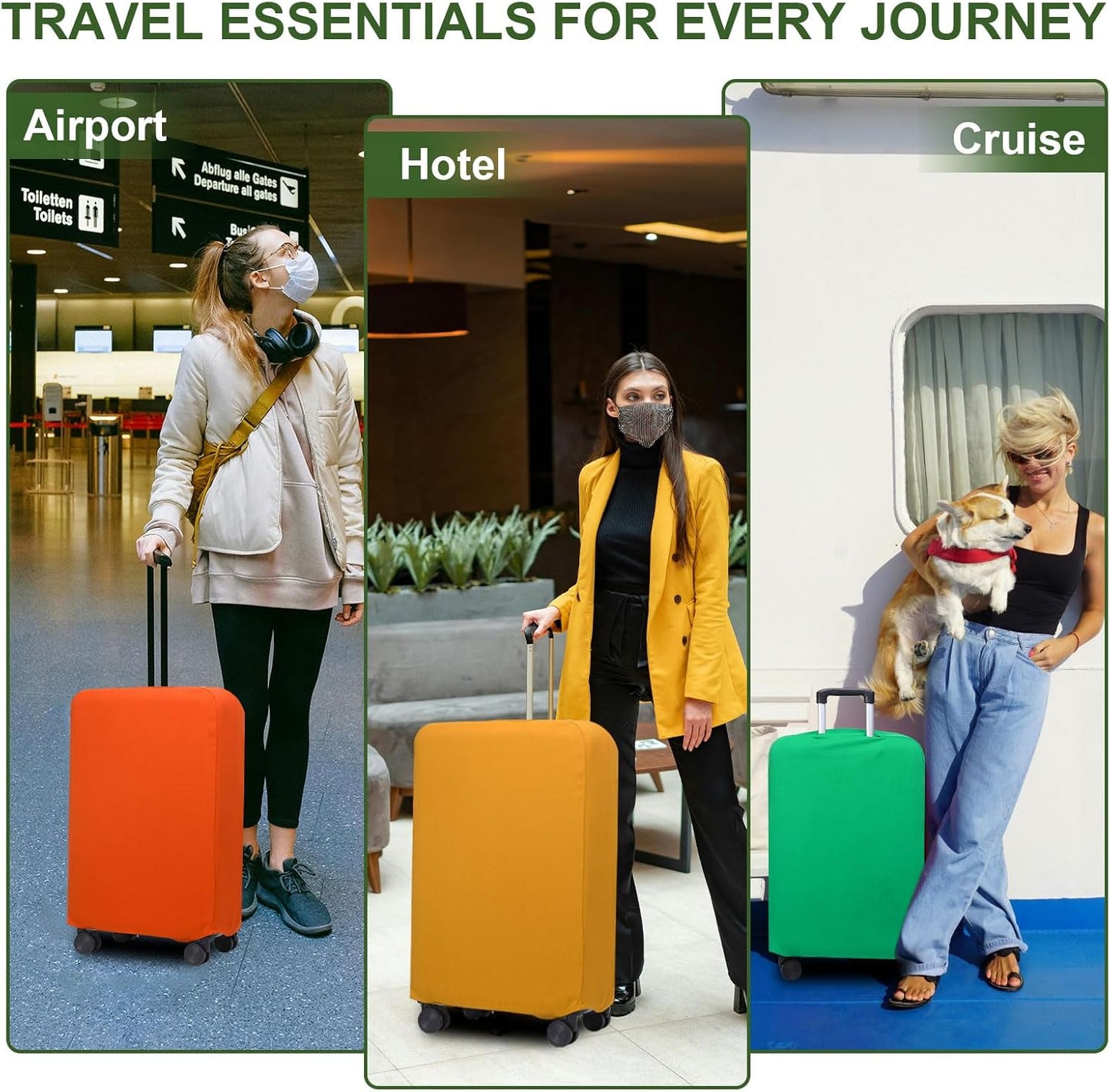 PATIKIL Luggage Cover, Suitcases Covers Elastic Carry on Cover Protector Washable Scratch-Resistant Fits 22-23 Inch Luggage for Travel Business Trips, Blue