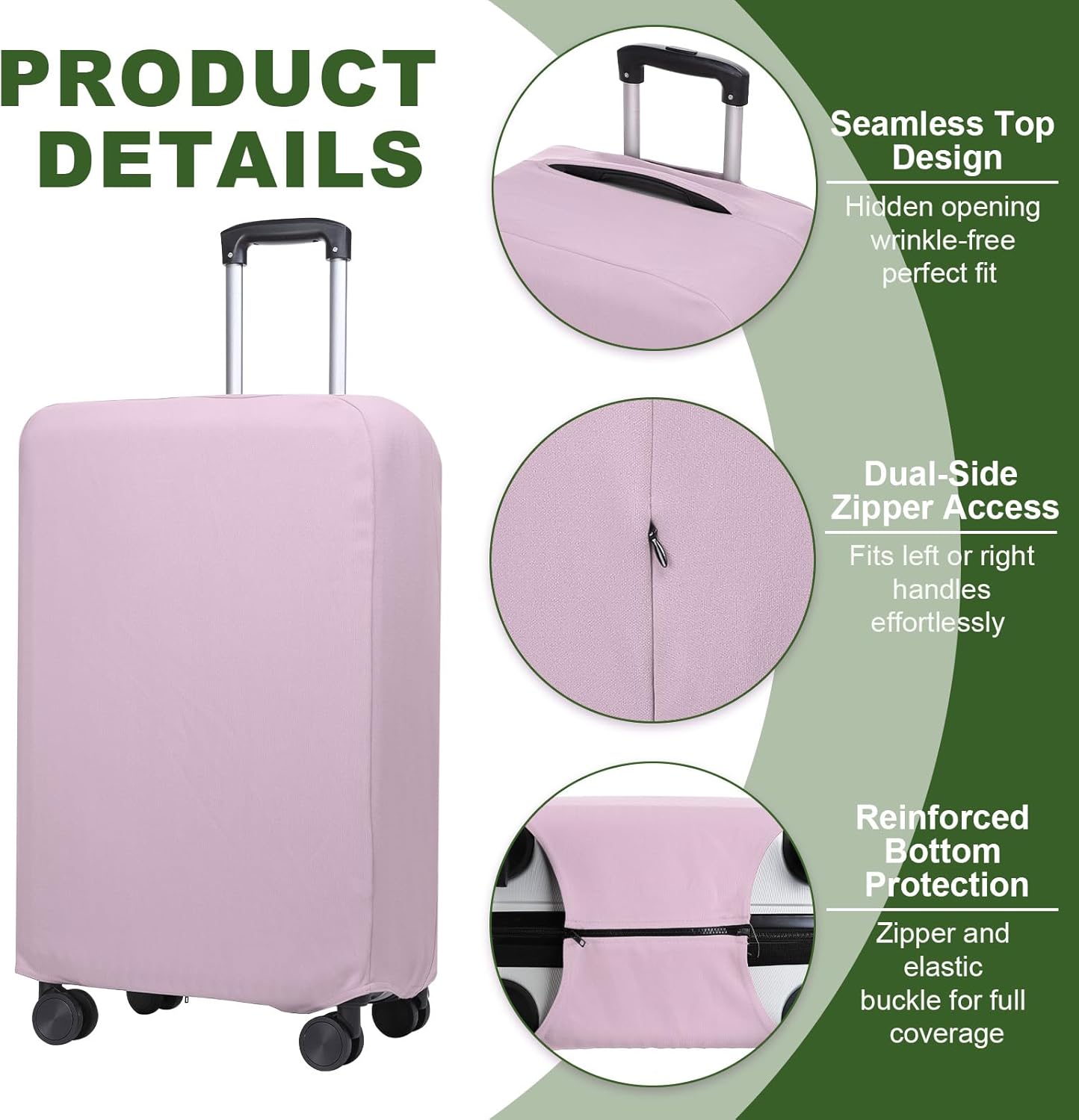 PATIKIL Luggage Cover, Suitcases Covers Elastic Carry on Cover Protector Washable Scratch-Resistant Fits 26-27 Inch Luggage for Travel Business Trips, Lavender Purple