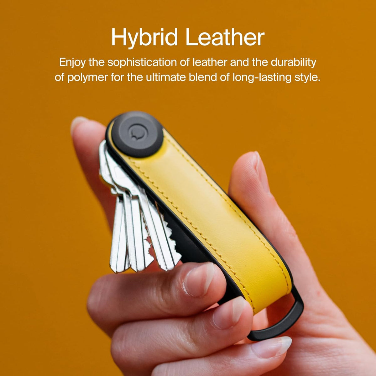 Orbitkey Key Organizer Hybrid Leather | Premium Nappa leather & TPU, Stainless Steel Locking Mechanism, Slim & Quiet Profile