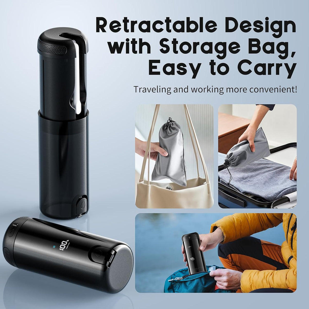 Peri Bottle for Postpartum Care-250ml Portable Bidet for Travel with 5 Sprayer Modes, 2000mAh Rechargeable Electric Bidet with 8 Replaceable Nozzles for Perineal Care & Post-Surgery Care (Black)