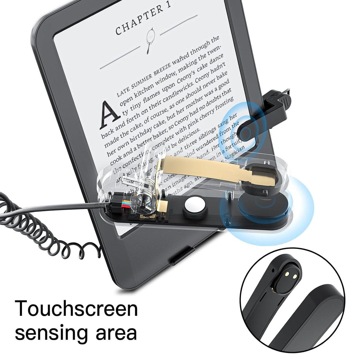 Remote Control Page Turner and Stand for Kindle Paperwhite Oasis eReaders,Clicker Page Turner Forward and Backward,Kindle Accessories for iPhone,iPad,Tablets Reading ,Camera Video Record &Selfie