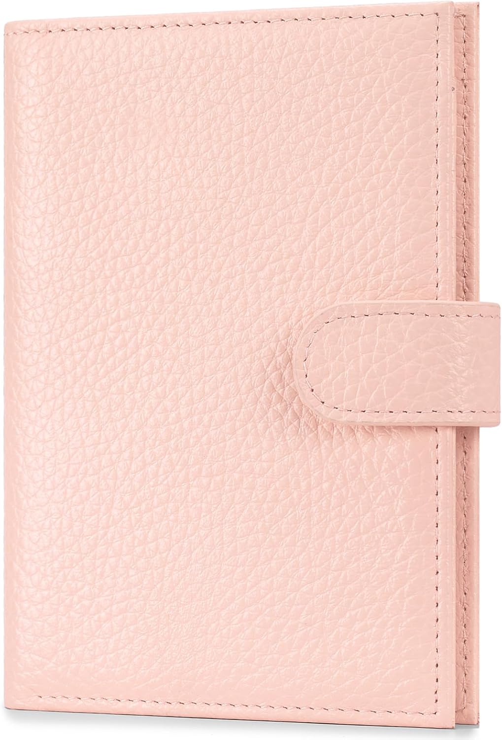 Passport Holder for Travel Women RFID Blocking Genuine Leather Passport Wallet with Card Slots, Zipper Coins Pocket, Cash Holder, Pink
