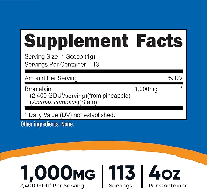 Nutricost Bromelain Powder 4 OZ - Non-GMO, Vegetarian, Gluten Free