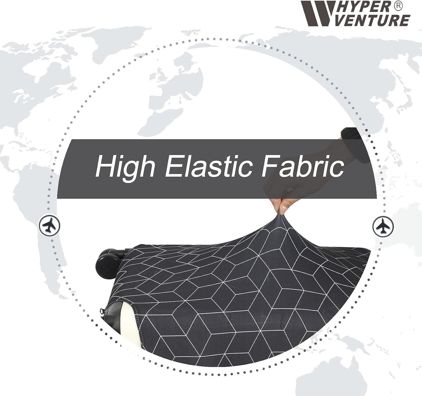 HYPER VENTURE Washable Luggage Cover - Fashion Suitcase Protector Fits 18-22 Inch Luggage (Color Dots, S)