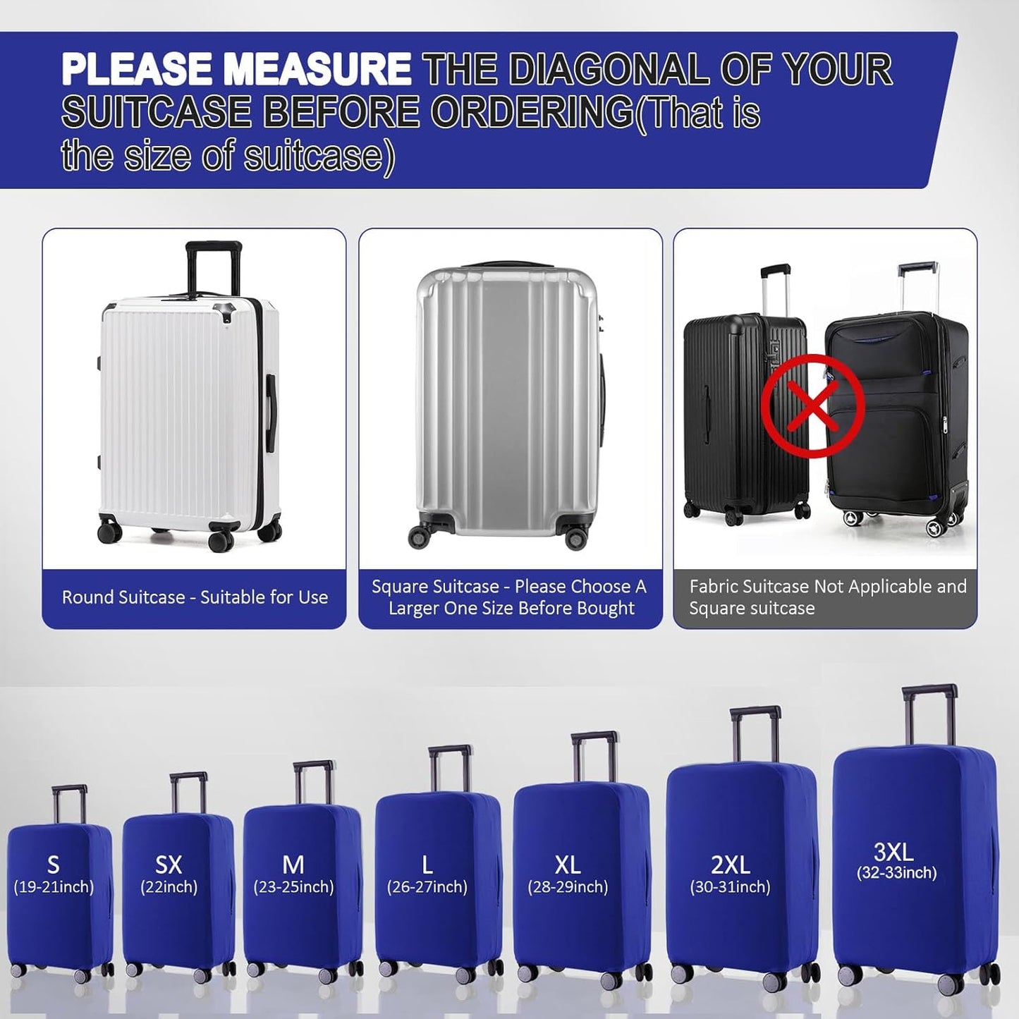 Travel Luggage Cover - Scratch-Resistant Fit 19-31 Inch, Red, 3XL (32-33inch)