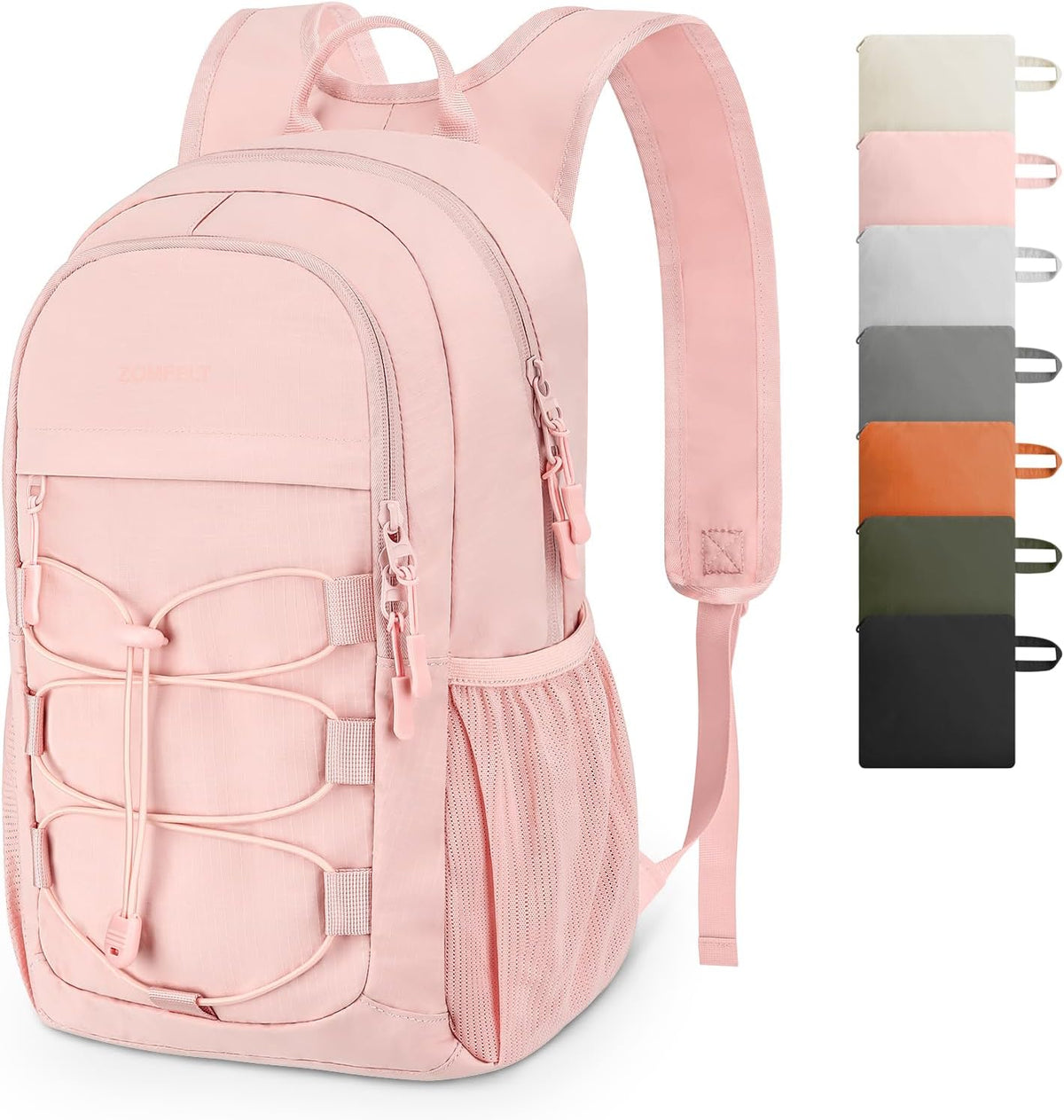 ZOMFELT Hiking Backpack for Women Men, 15L Lightweight Packable Backpack for Trip, Water Resistant Small Travel Backpacks, Foldable daypack for Hiking, Walking, Cycling, Camping, Pink