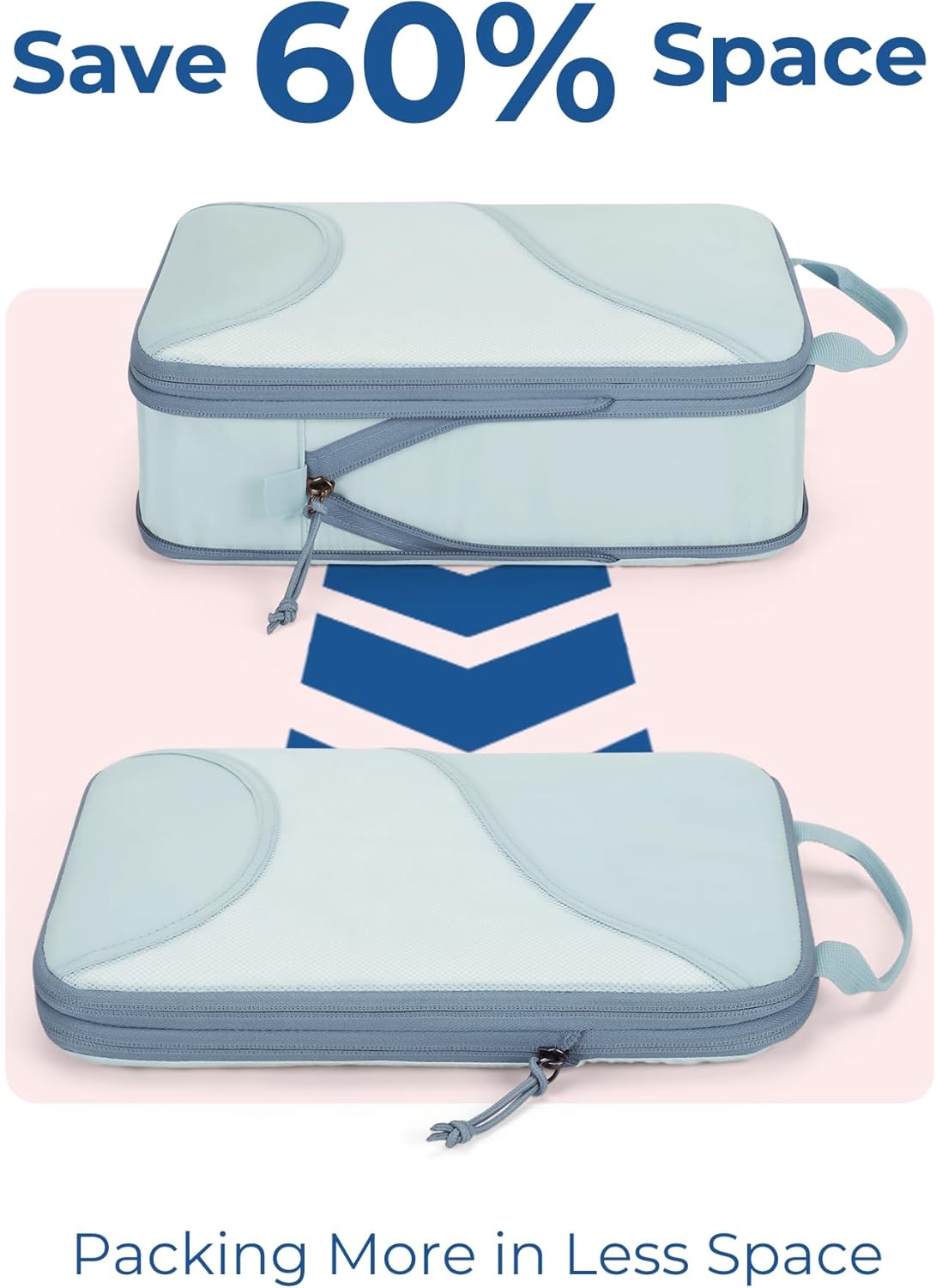 BAGSMART Compression Packing Cubes - 6 Set Travel Packing Cubes for Suitcases, Compression Suitcase Organizers with Shoe Bag
