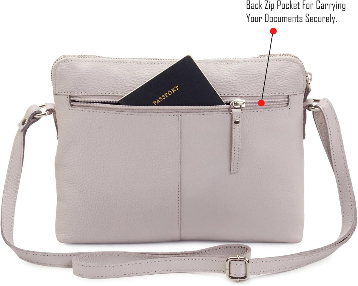 Wise Owl Accessories Small Soft Pebbled Real Leather Crossbody Handbags Purses Sling Crossover Shoulder Bag