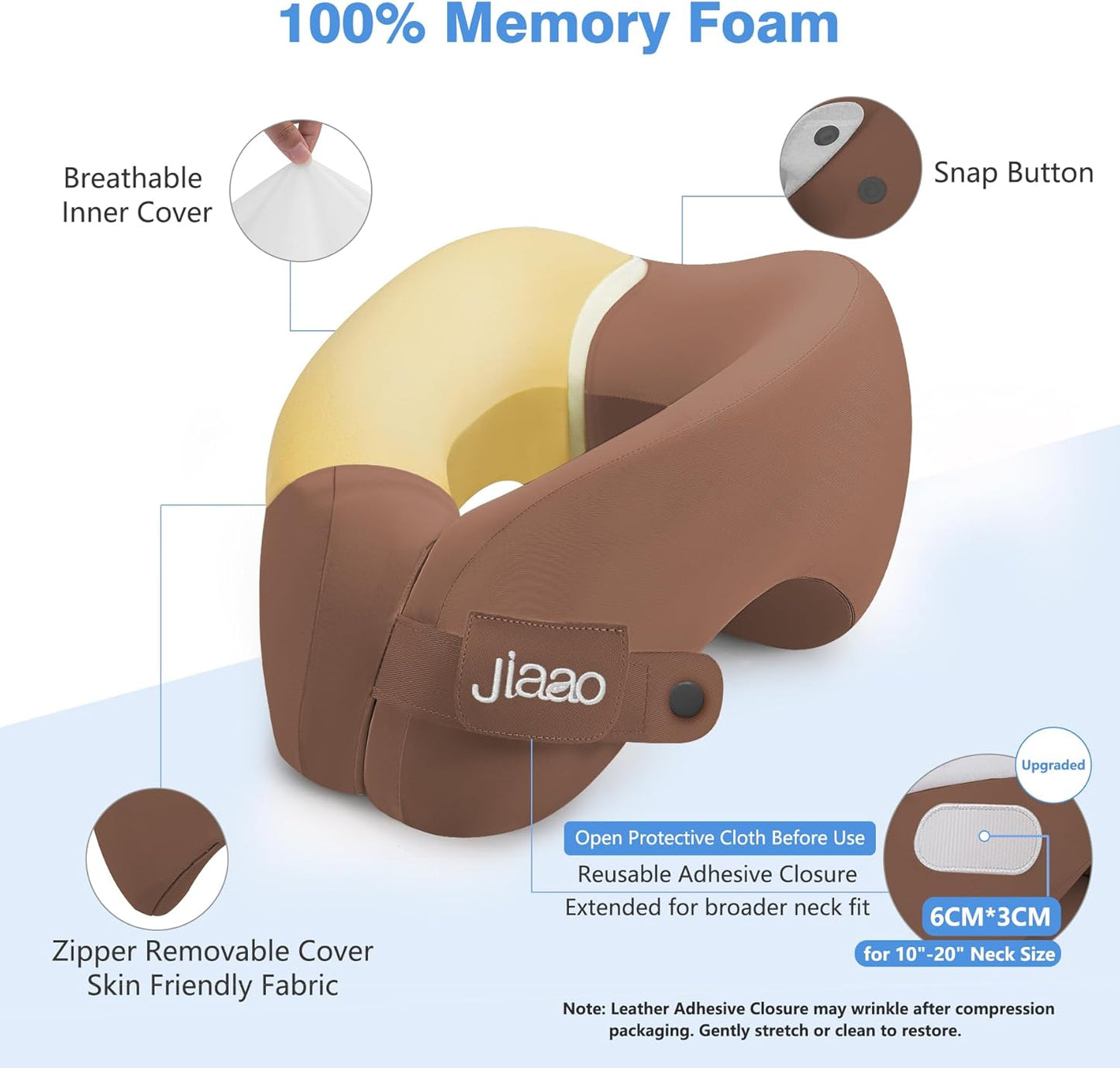 Travel Neck Pillow, Advanced Neck Support for International Flights, 3D Eye Masks, Ear Plugs and Storage Bag, Memory Foam U-Shaped Pillow for Travel, Sleep Rest, Trains, Road Trips
