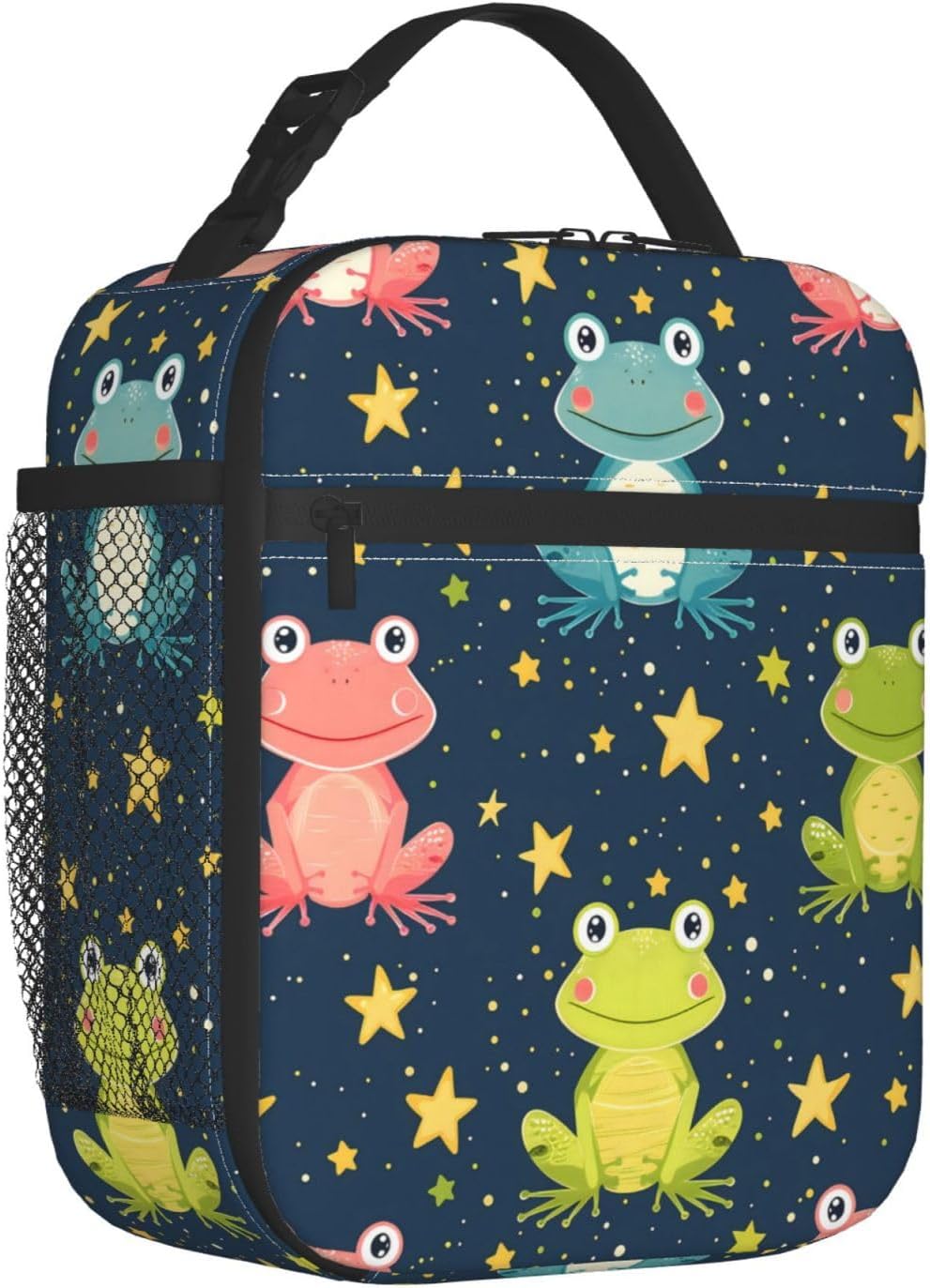 Frog Insulated Lunch Box for Women Men Frog Lunch Bag for Travel,or Fishing Polyester Frog Lunch Box