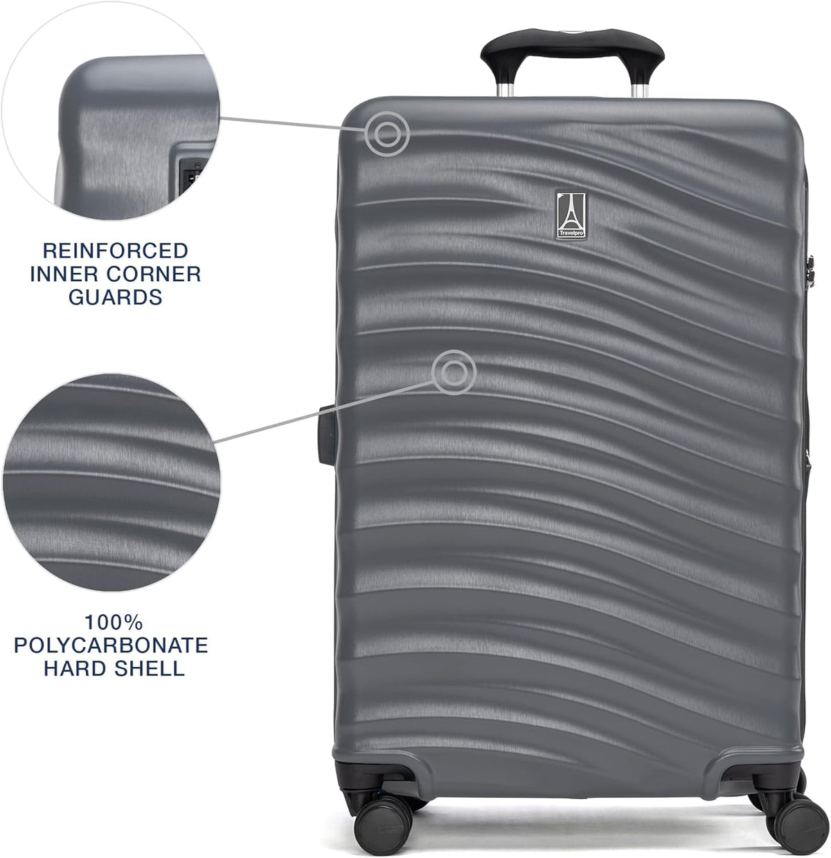Travelpro Maxlite Air V2 Hardside Expandable Luggage, 8 Spinner Wheels, Lightweight Hard Shell, TSA lock, Shadow Grey, 2-Piece Set (21/25)