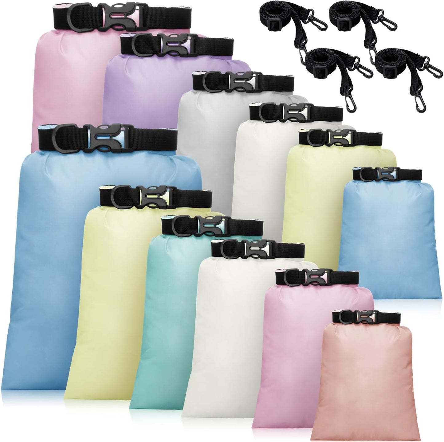 Shappy Waterproof Dry Bag Set 6 Sizes Lightweight Sacks and Long Adjustable Shoulder Strap Outdoor Water Proof Keep Gear Dry Bag Stuff Sacks for Backpacking, Boating, Hiking, Camping