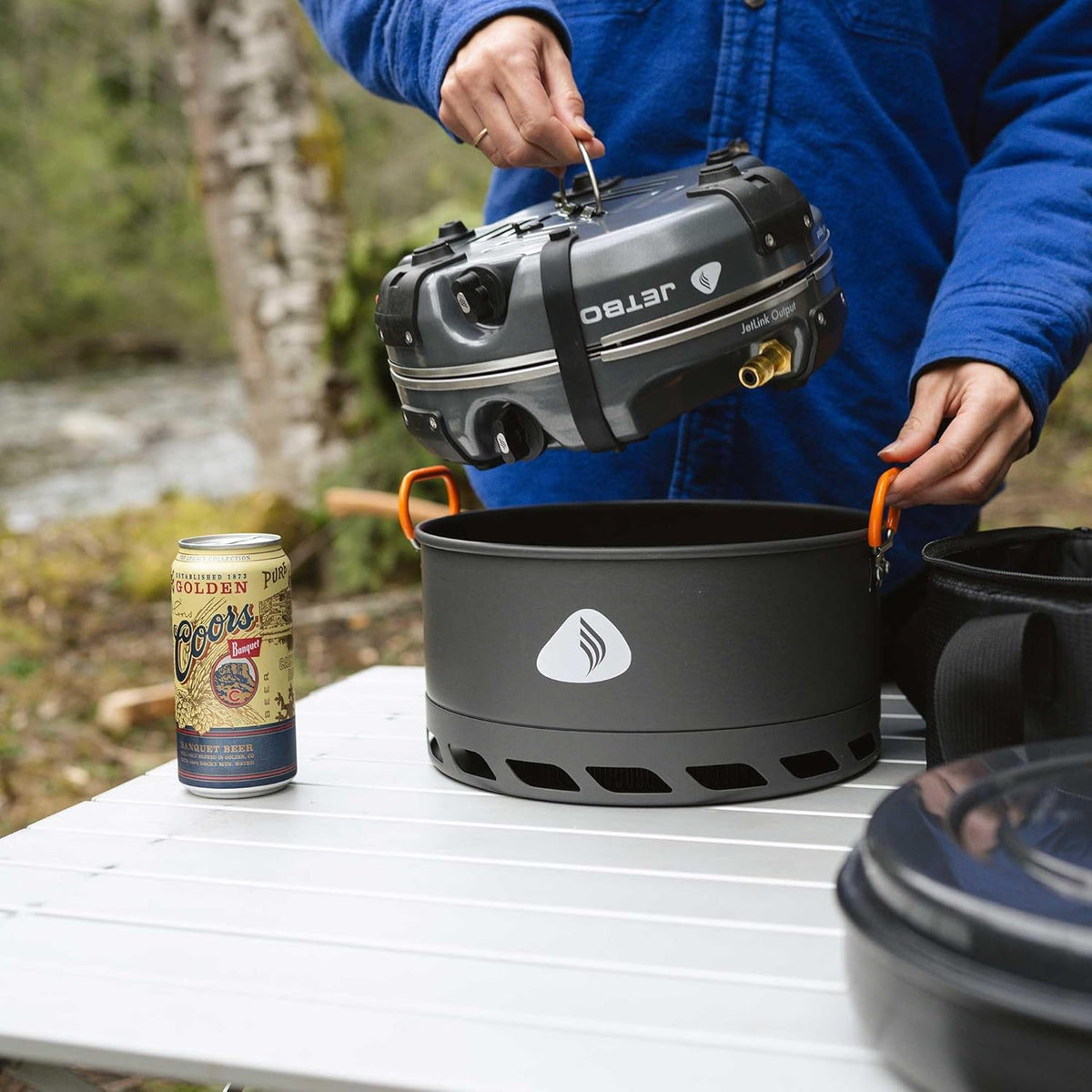 Jetboil Genesis Basecamp Backpacking and Camping Stove Cooking System with Camping Cookware