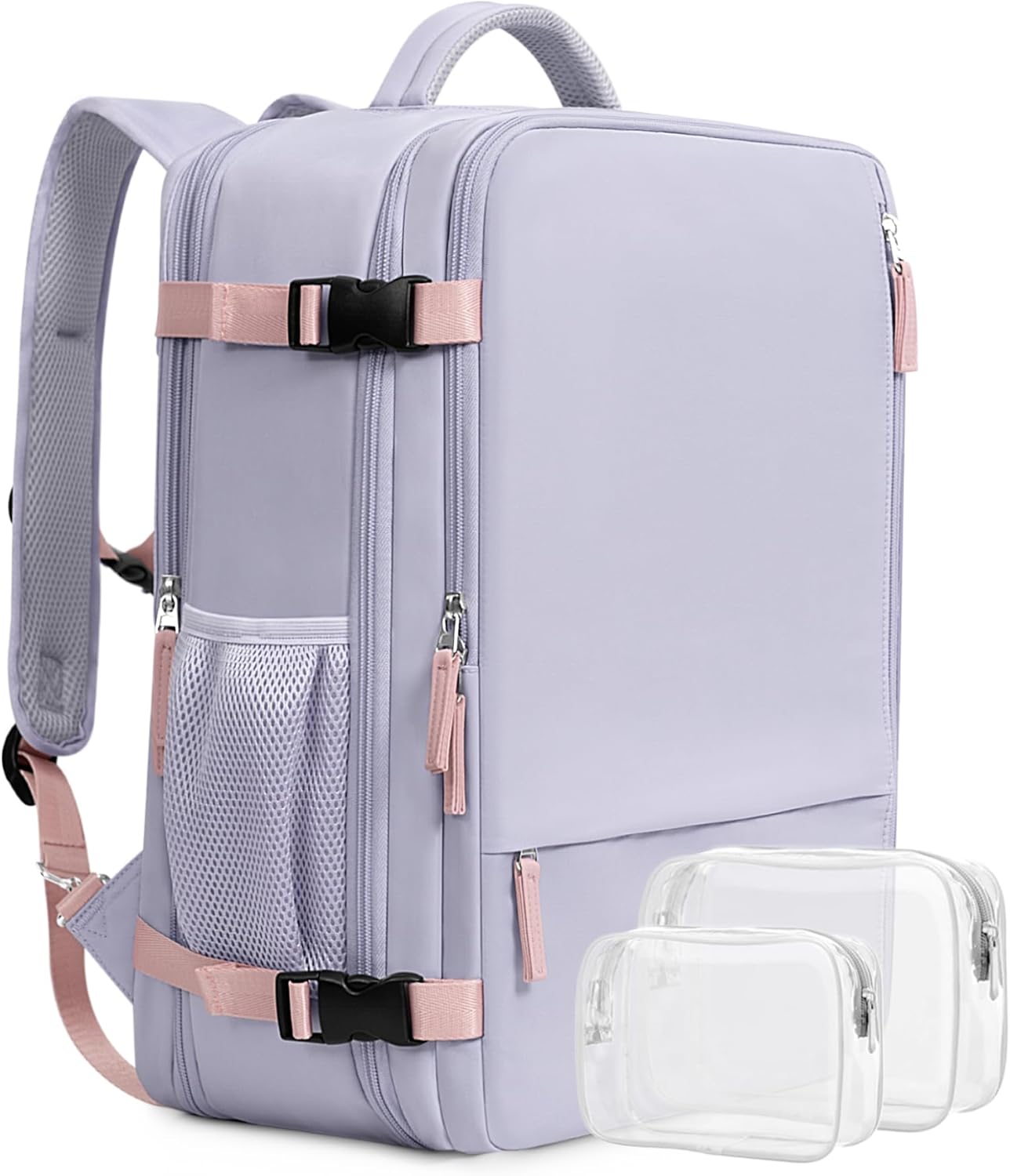 Beraliy Travel Backpack for Women, Airline Approved Backpack, Carry On Backpack,17.3 Inch Laptop Backpack,Personal Item Bag for College Weekender Business Hiking, Purple
