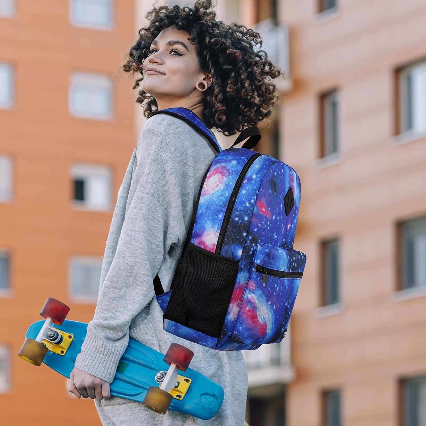 Unisex School Backpack,Casual Bookbag Adults and Teens Schoolbag with USB Port for High School College Office Work Travel