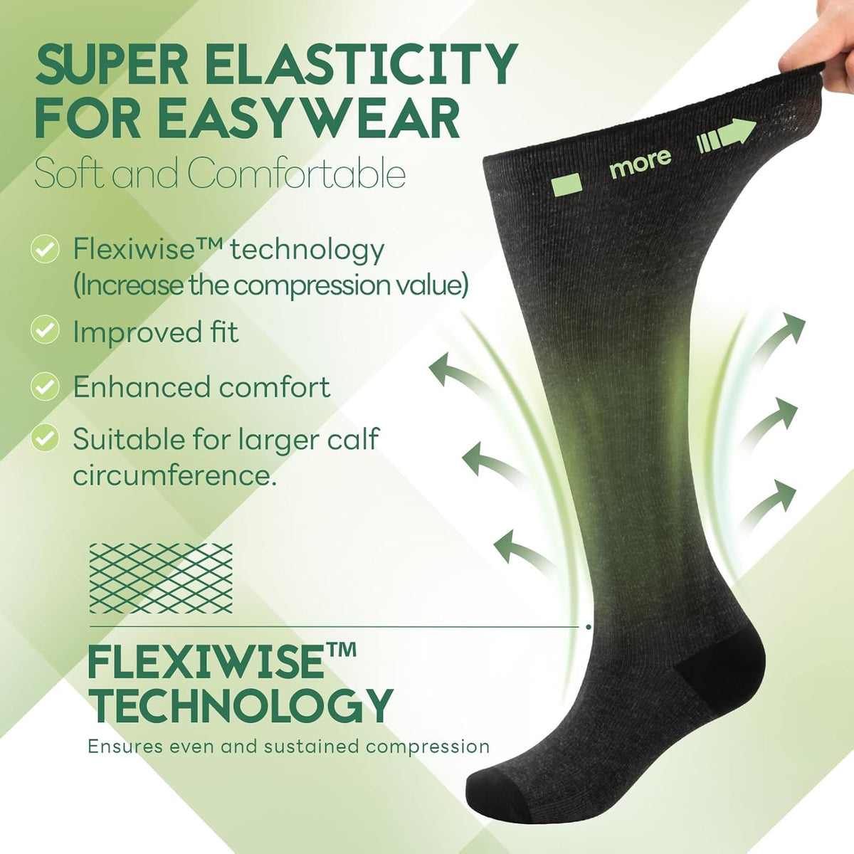 SONORAN Bamboo Viscose Compression Socks for Women & Men (6 Pairs) 20-30 mmHg Knee High Support for Nurses Travel Pregnant