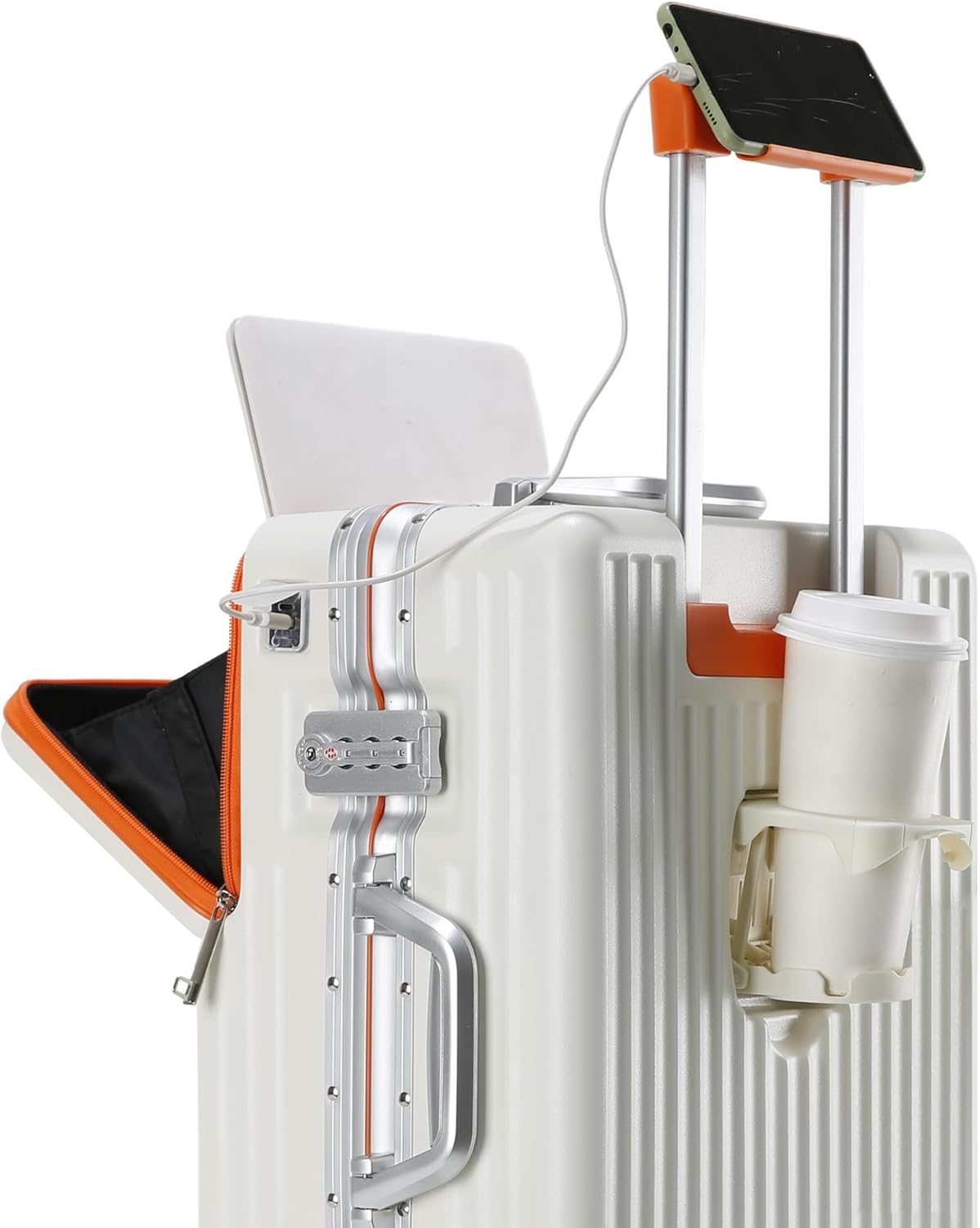 Hard Shell Luggage 24 Inch Travel Luggage, Carry-On Luggage Spinner TSA with Lid, PC+ABS Aluminum Frame，Lightweight Travel Luggage 20'' 24'' 26'' Carry-On (orange, 24 inch)