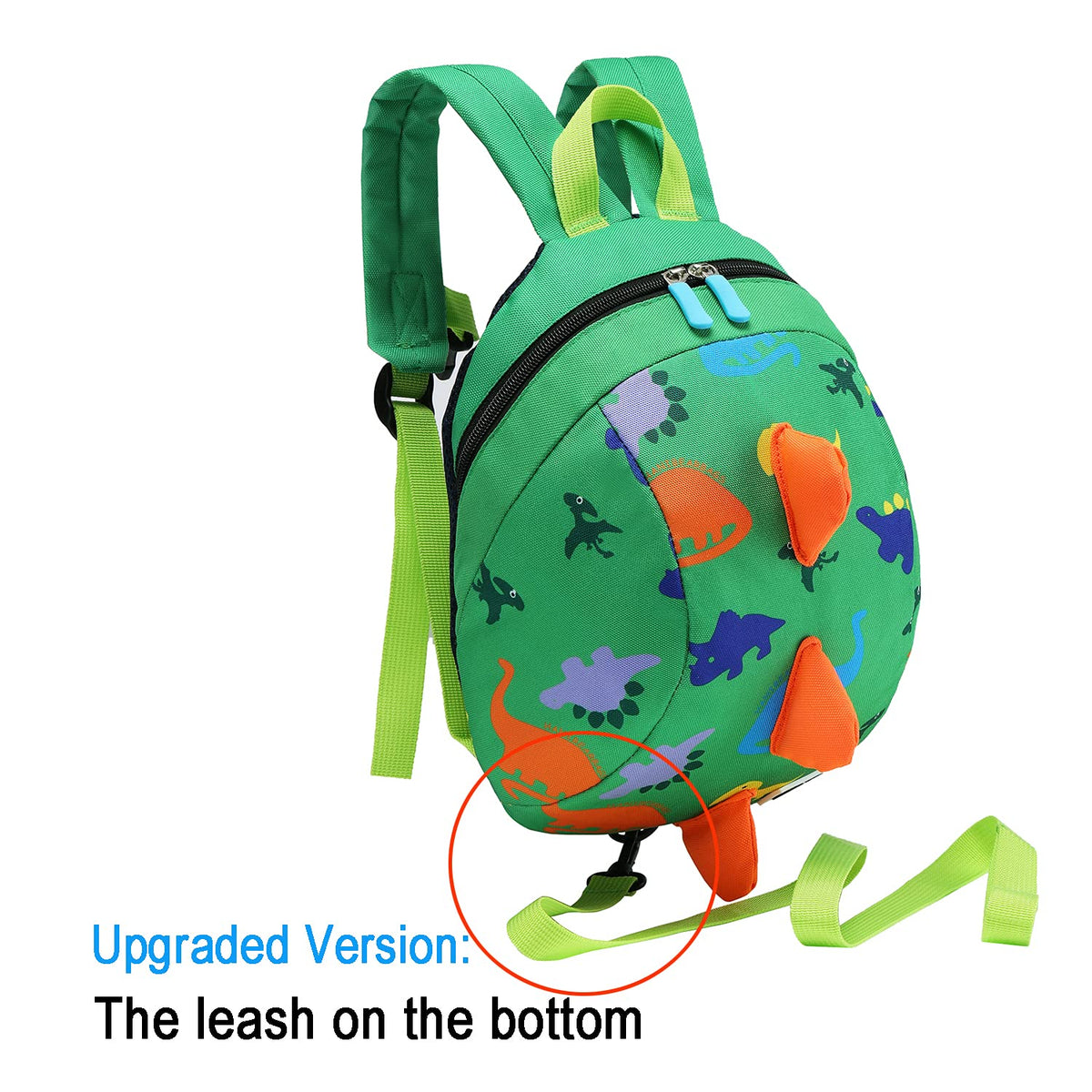 DB Dinosaur Toddler Mini Backpack with Leash, Children Kids Baby Harness Bookbag (Green)