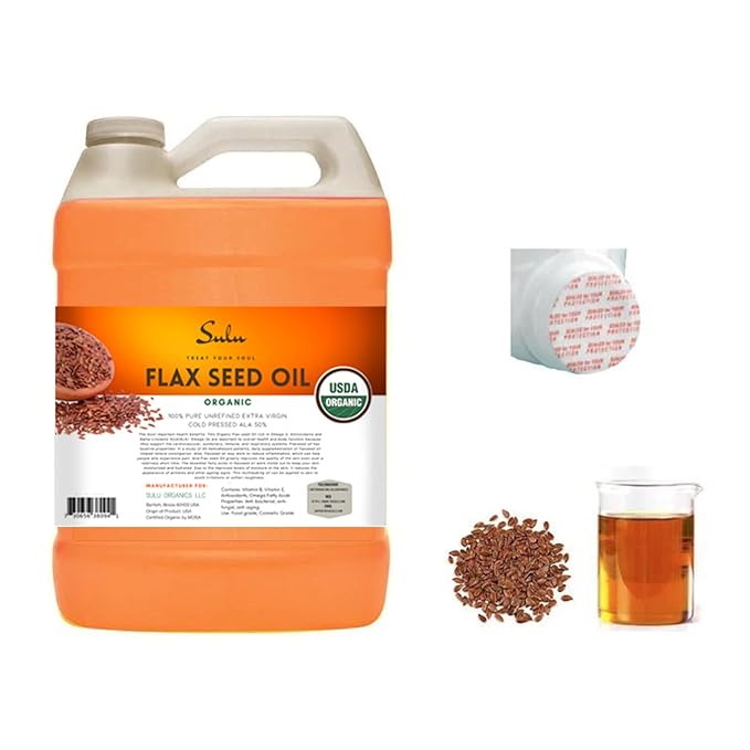 100% Pure Organic Extra Virgin Unrefined Flax Seed Oil (64 oz)