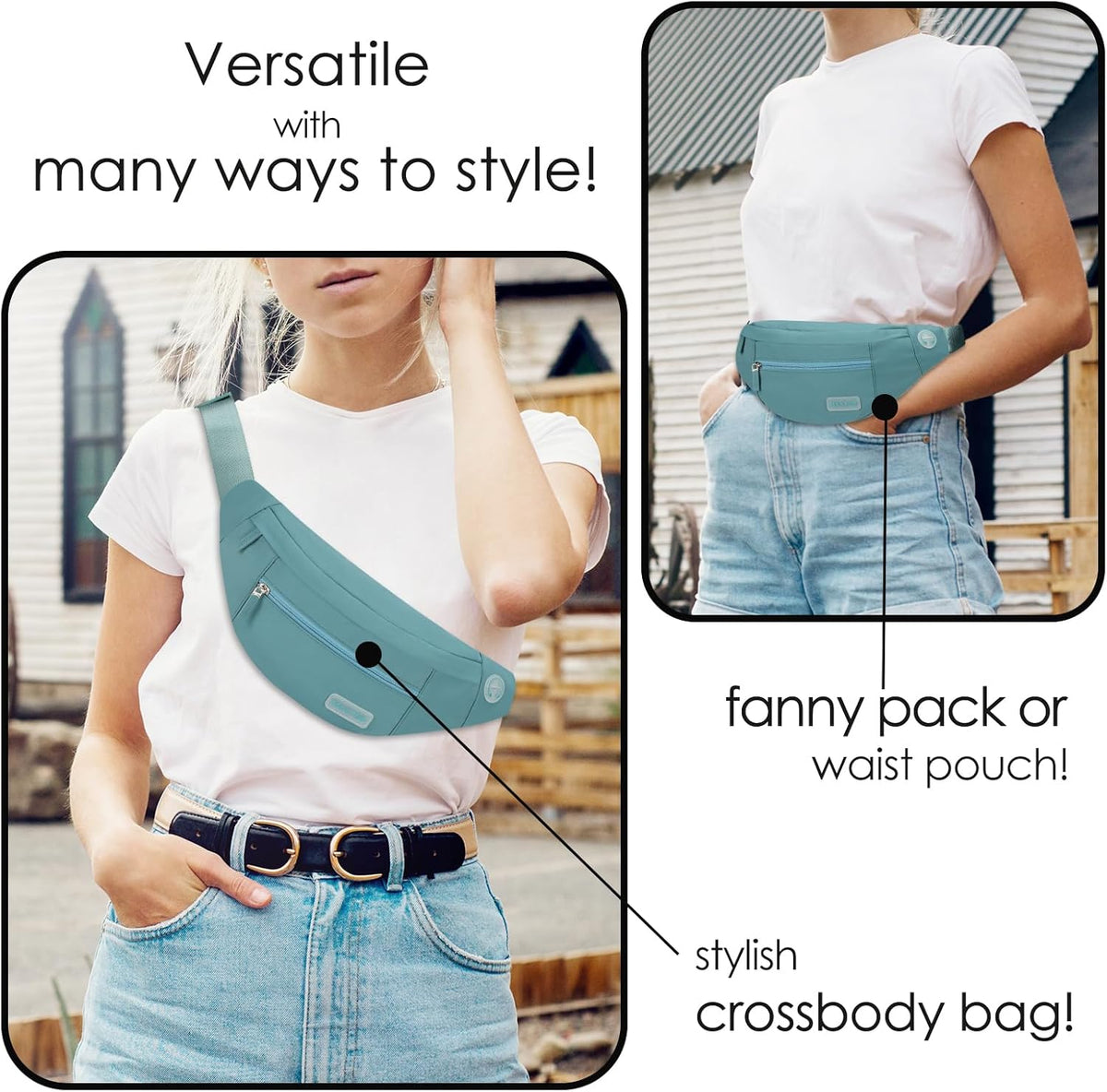 MAXTOP Large Crossbody Fanny Pack with 4-Zipper Pockets,Gifts for Enjoy Sports Festival Workout Traveling Running Casual Hands-Free Wallets Waist Pack Phone Bag Carrying All Phones