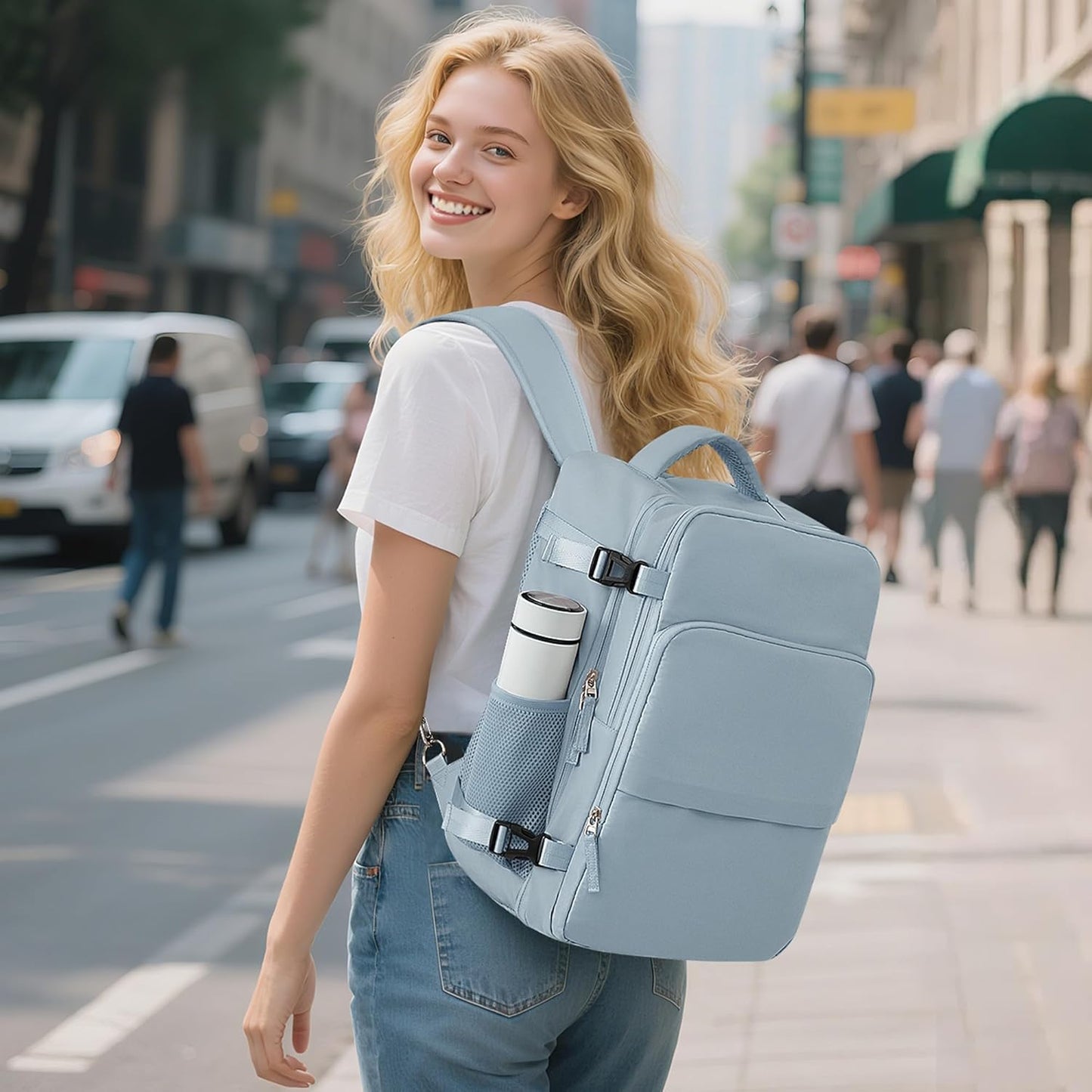 Travel laptop Backpack for Women, Personal Item Size Flight Approved, 16 Inch Laptop Bag with Multi-Pockets, College Computer Bag, Waterproof Carry On Backpack Casual Daypack Backpack