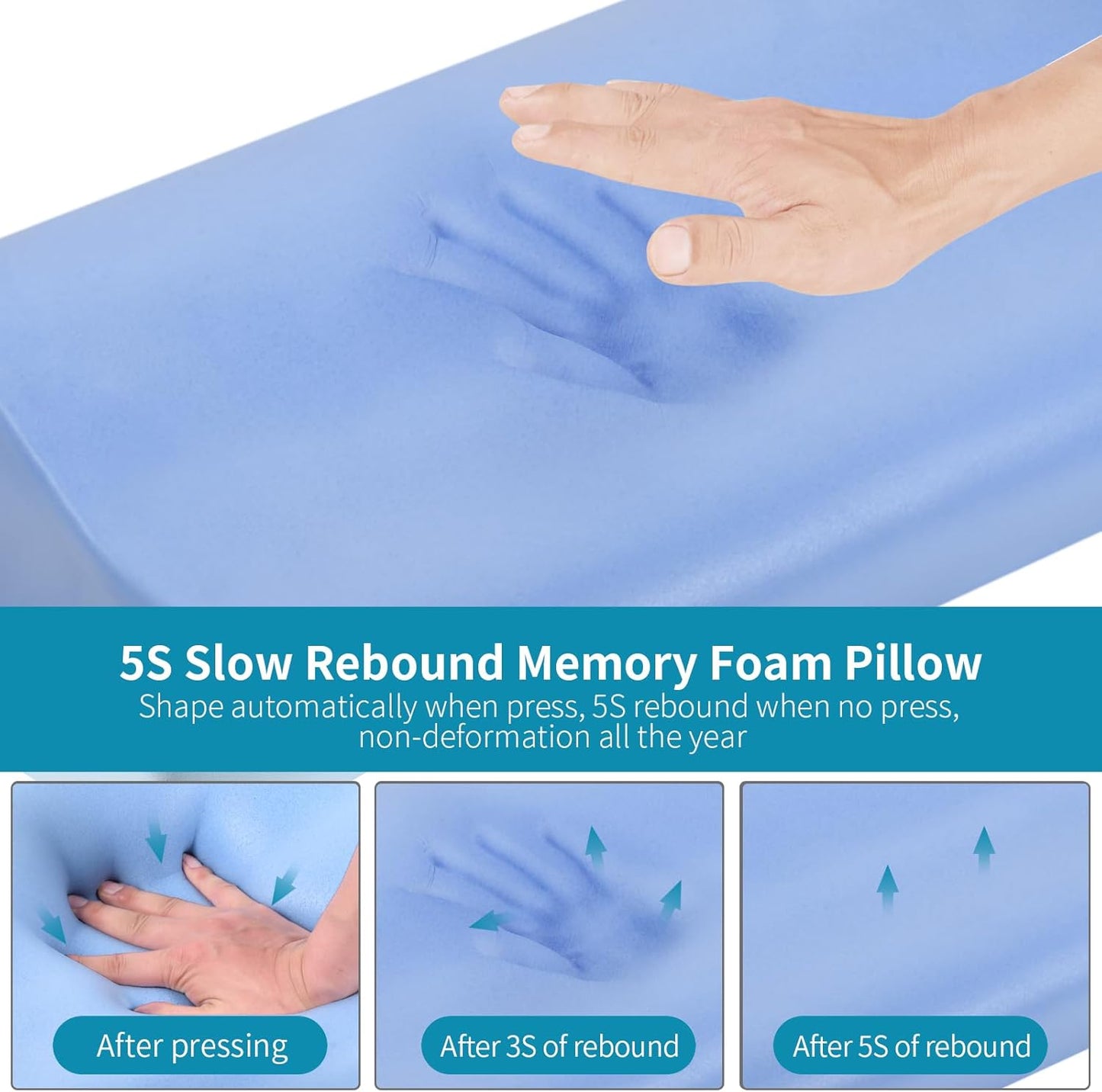 Memory Foam Pillows Neck Pillow Bed Pillow for Sleeping Ergonomic Cervical Pillow Orthopedic Contour Pillow for Side Back Stomach Sleeper