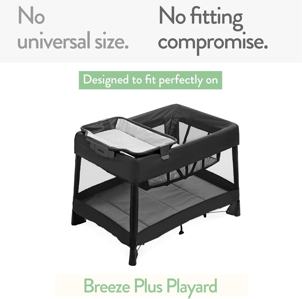 Pack and Play Sheets Fitted – Compatible with 4moms Breeze Plus Playard and Other Large Playpen Mattress – Snuggly Soft 100% Jersey Cotton – Cream + Brown – 2 Pack