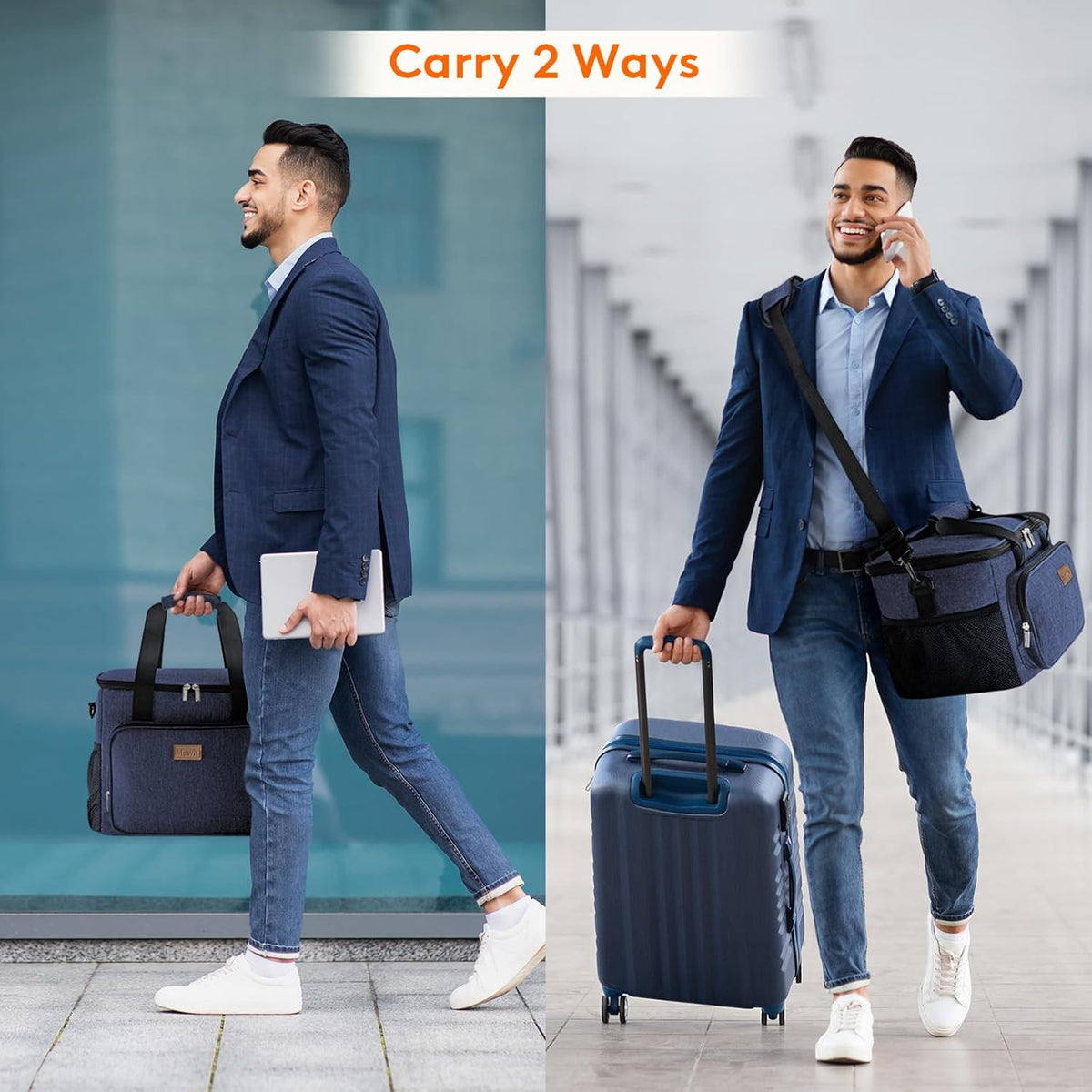 Lifewit Large Lunch Bag Insulated Lunch Box Soft Cooler Cooling Tote for Adult Men Women, Dark Blue 40-Can (24L)