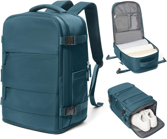 coowoz Travel Backpack Carry On for Women Man Gym Backpack with Laptop Compartment Mochila de Viaje Teacher Personal Item Backpacks Airplane Accessories Must Haves Peacock Blue Small