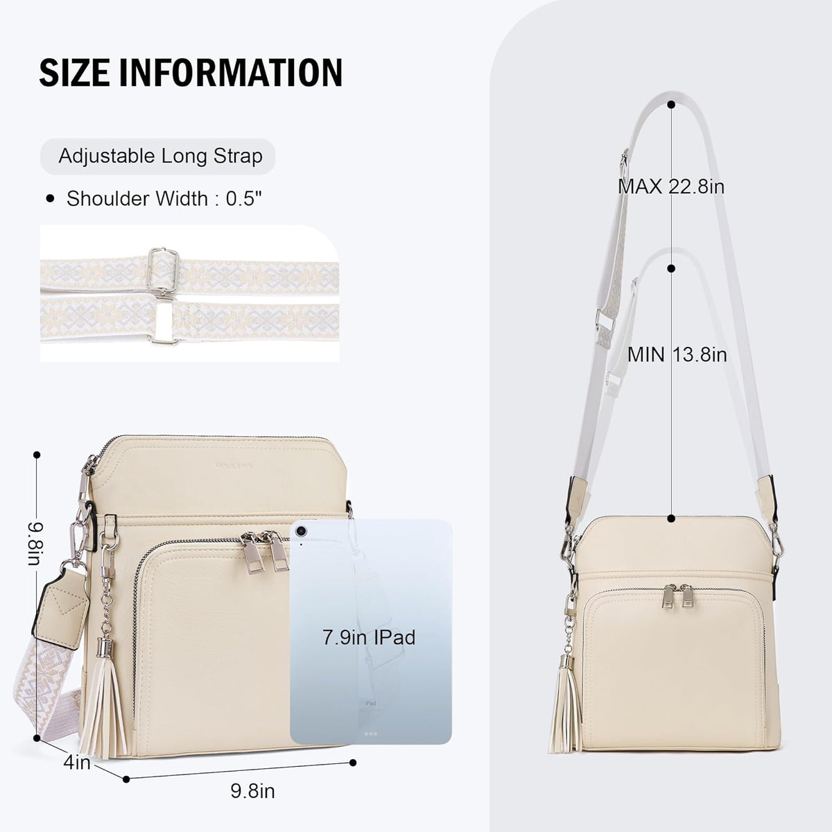Crossbody Purse for Women,Lightweight Medium Crossbody Bag Soft Leather Women's Shoulder Handbags with Tassel