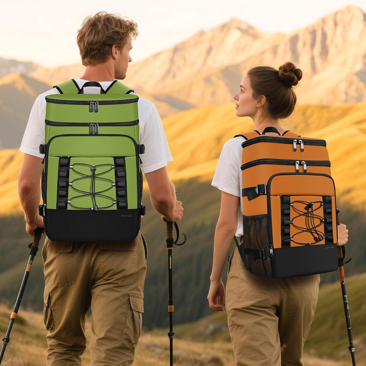 MIYCOO Cooler Backpack - 40 Cans Insulated Backpack Cooler for Men & Women, Portable 2 Leak Proof Compartments Coolers Bag for Beach Travel Picnic Lunch Hiking BBQ Camping