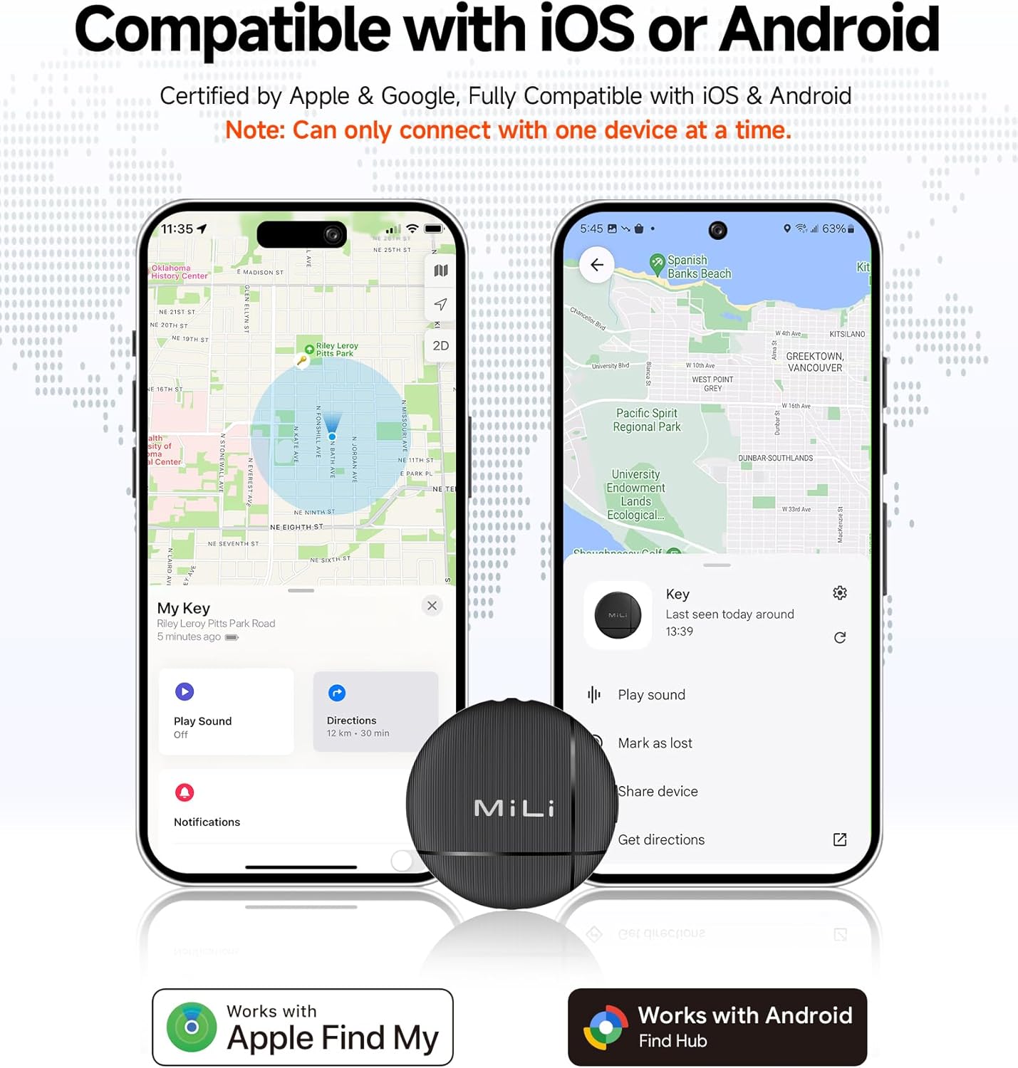 LiTag Duo - Dual System Tracker for iOS or Android, Bluetooth Tracking Tag/Key Finder/Luggage Tracker/Item Locator, Compatible with iOS Find My or Google Find Hub App (4 Packs)