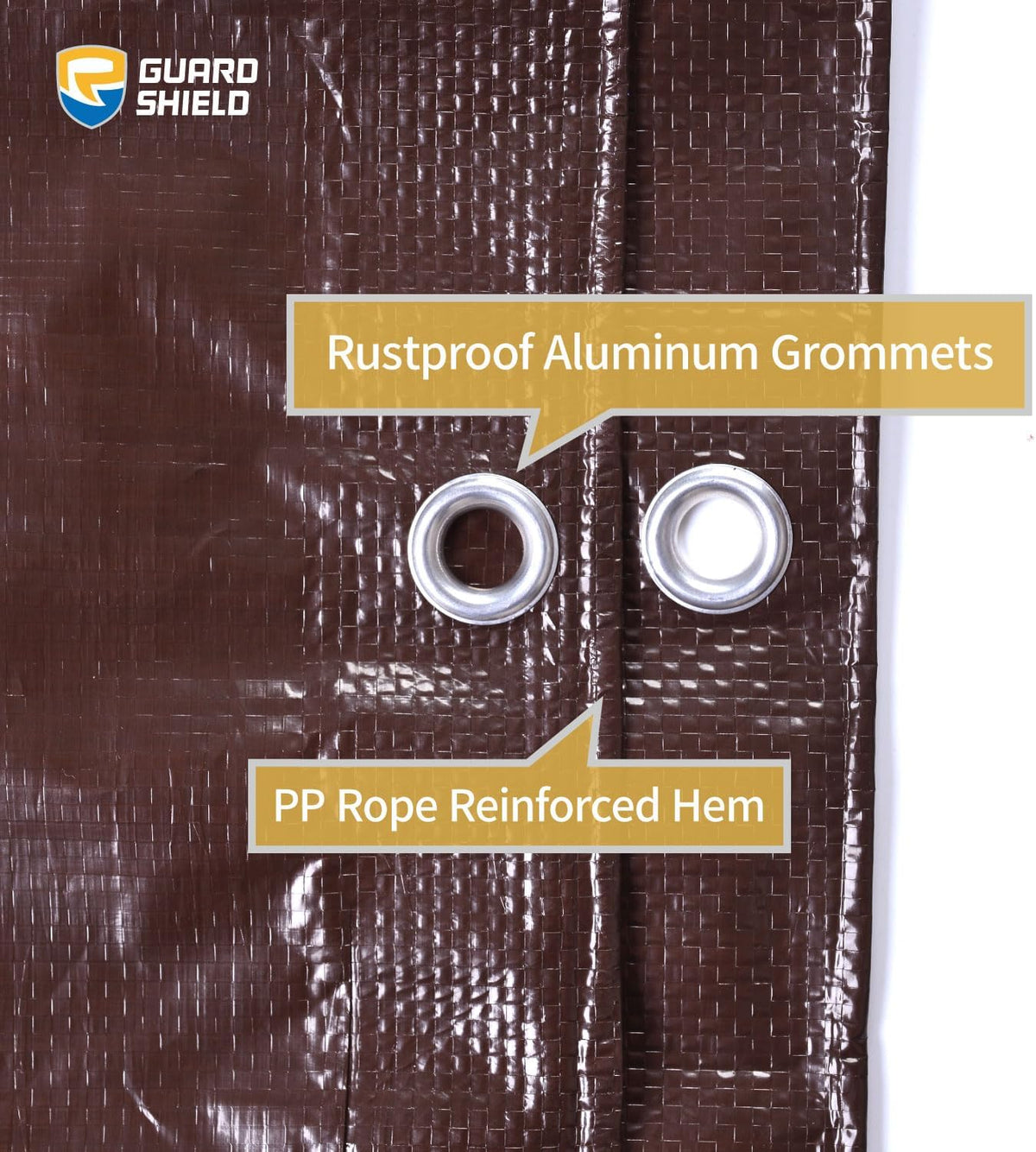 GUARD SHIELD Brown Tarp 10x12 Feet Waterproof Tarps Lightweight Camping Tarp Outdoor Multi Purpose Poly Cover 6mil