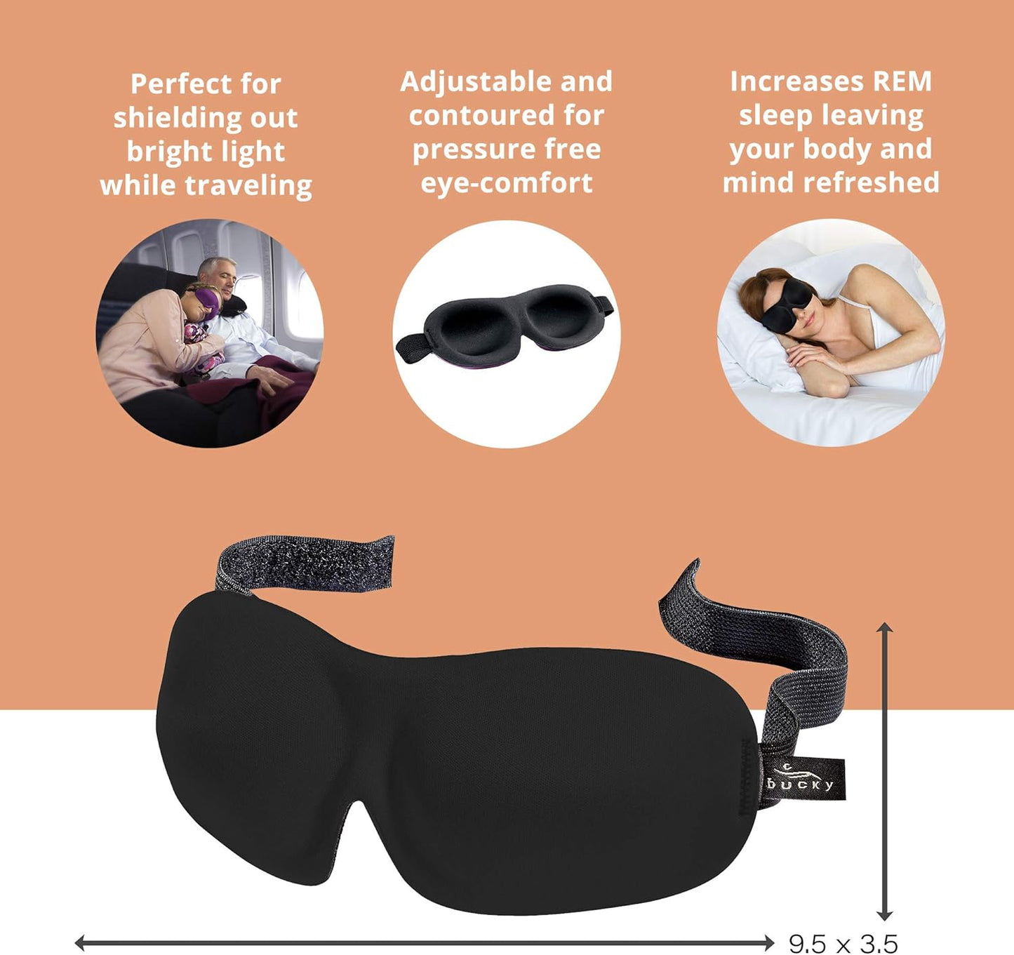 Bucky 40 Blinks No Pressure Printed Eye Mask for Travel & Sleep, Lattice, One Size