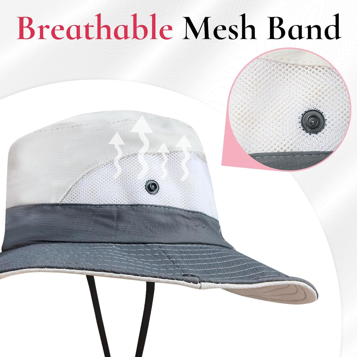 NPQQUAN Ponytail Sun Bucket Hats for Women Men Wide Brim UPF 50+ Fishing & Beach Hats