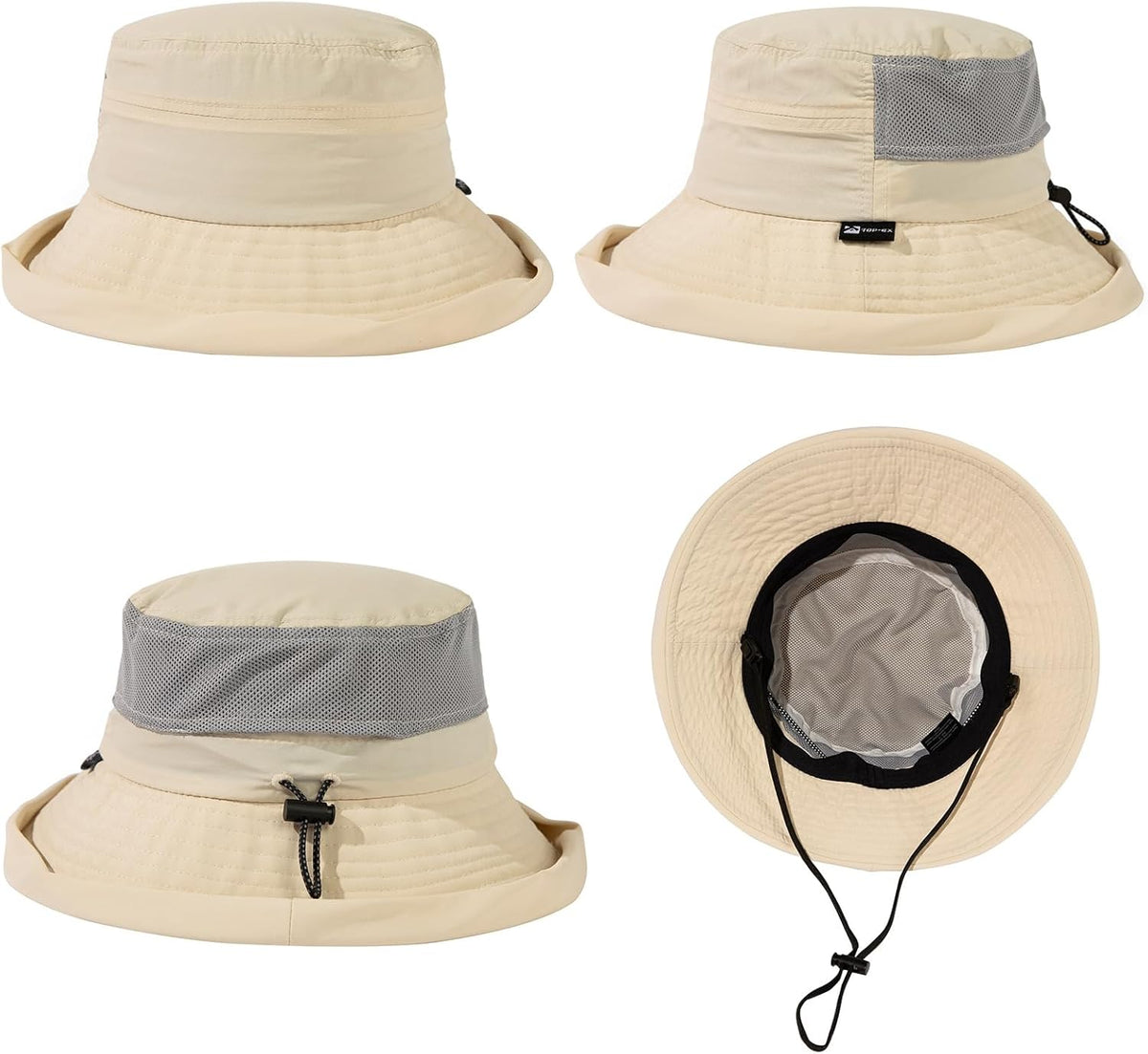 TOP-EX XL/XXL Women’s Wide Brim Bucket Sun Hat with Ponytail Hole UPF 50 Summer Packable Sunhat for Travel Beach Outdoor