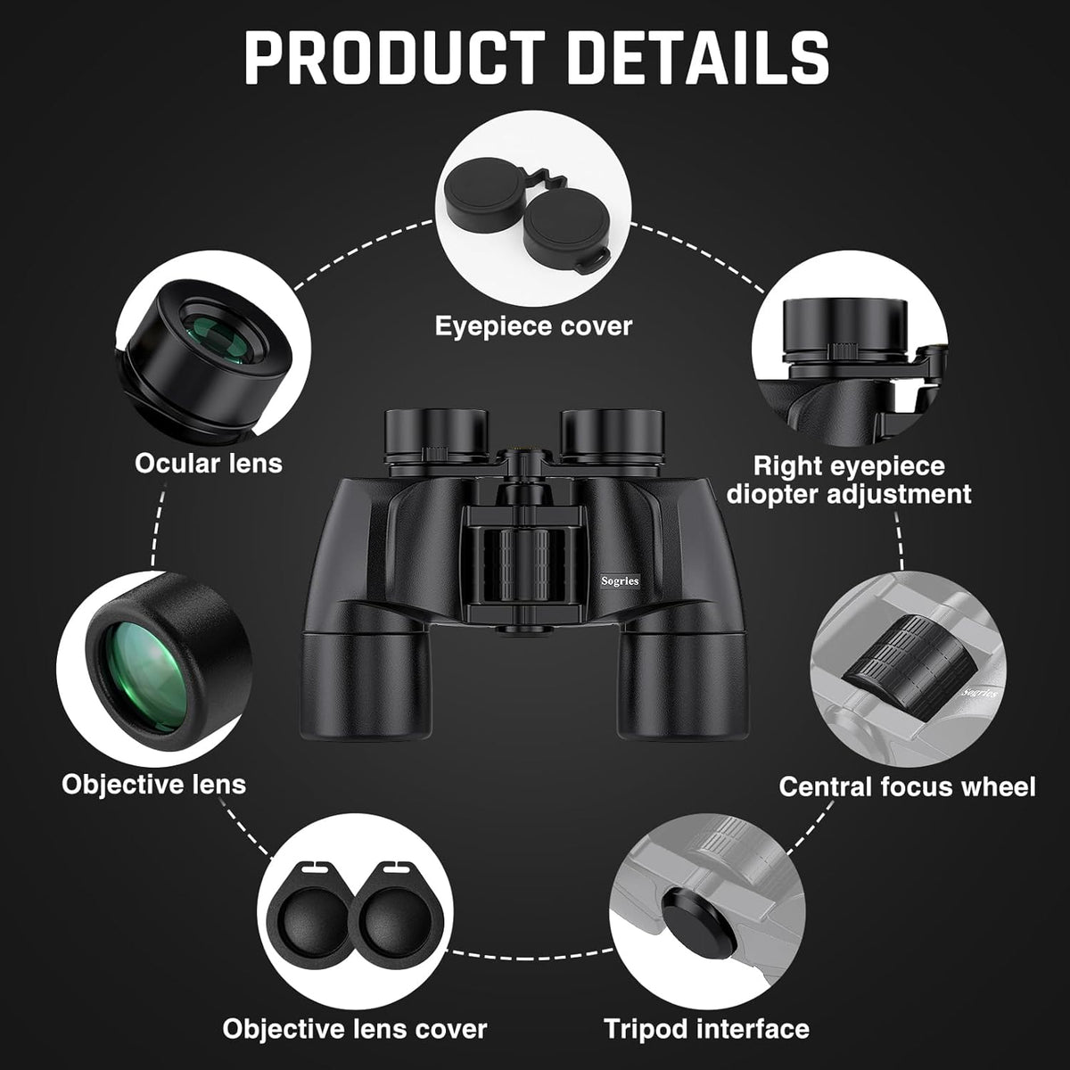 8x40 Binoculars for Adults - HD High Powered Binoculars for Bird Watching, IPX7 Waterproof Fogproof,Fully Multi-Coated BAK4 Prism Optics for Hunting,Travel