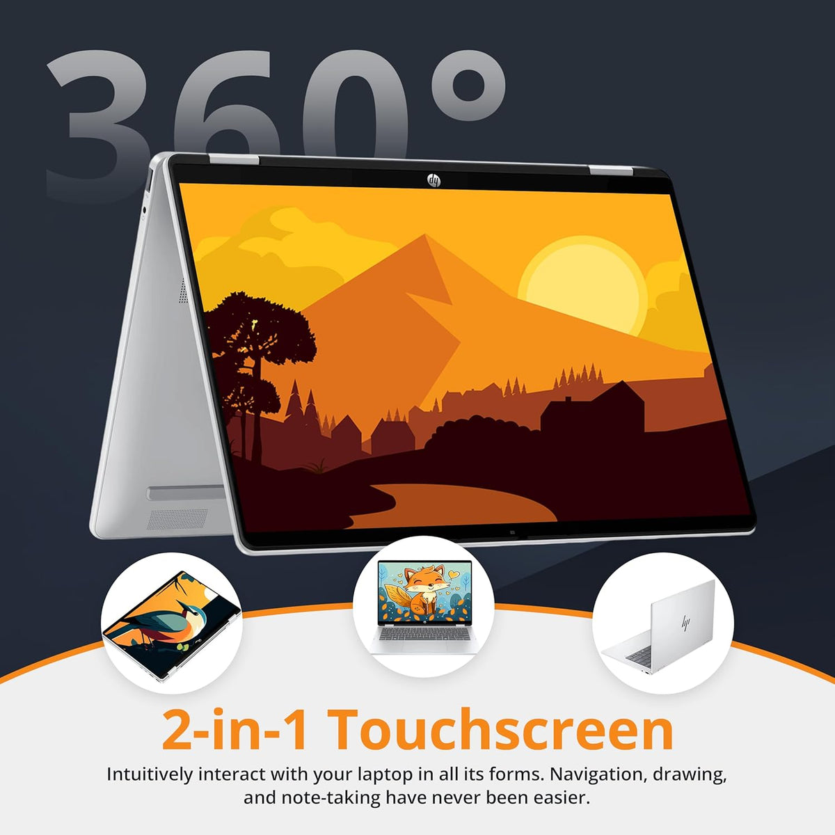 HP OmniBook 5 Flip 2-in-1 14" 2K Touchscreen Laptop, Intel 7 150U, 16GB LPDDR5, 2.16TB Storage(2TB SSD+160GB Docking Station Set), Backlit Keyboard, 5MP IR Camera, Wi-Fi 6E, Windows 11 Pro, Silver