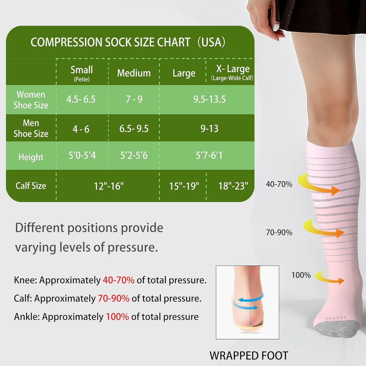LEVSOX Viscose Made from Bamboo Compression Socks for Pregnant Women 20-30 mmHg Knee High Cute Mens Supports Socks for Travel