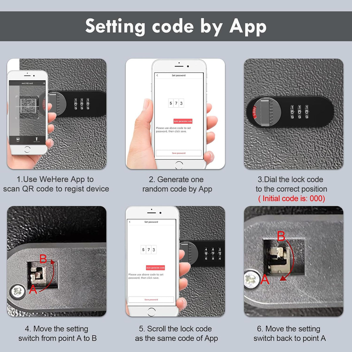 WeHere 32 Key Lock Box with Dual Lock, Combination & Key Unlock, Key Cabinet Wall Mount with Key Tag Label, Key Holder Storage Lockbox for Store, Office, Company, House, App Key Directory ERP