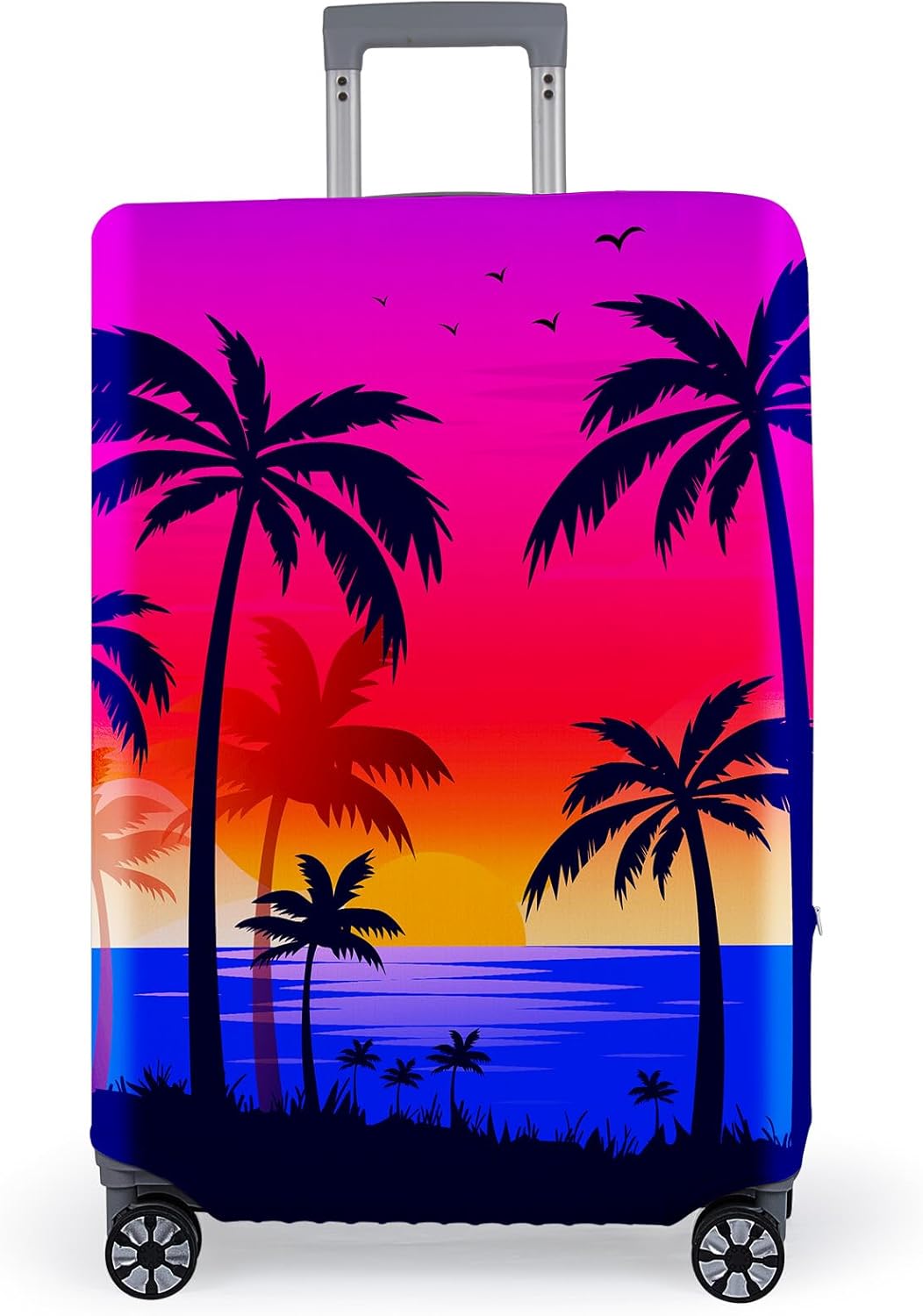 Pink Dino Suitcase Luggage Cover, Thick Suitcase Cover for Carry on Luggage Protector Fits 18-30 Inch Case