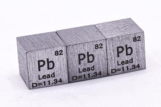 0.39" 10mm Lead Plumbum Metal Cube Pb up to 99.9% Pure Periodic Table Element Engraved Density Collection Science Education Display Block Cube + Acrylic Case Box - 1PC